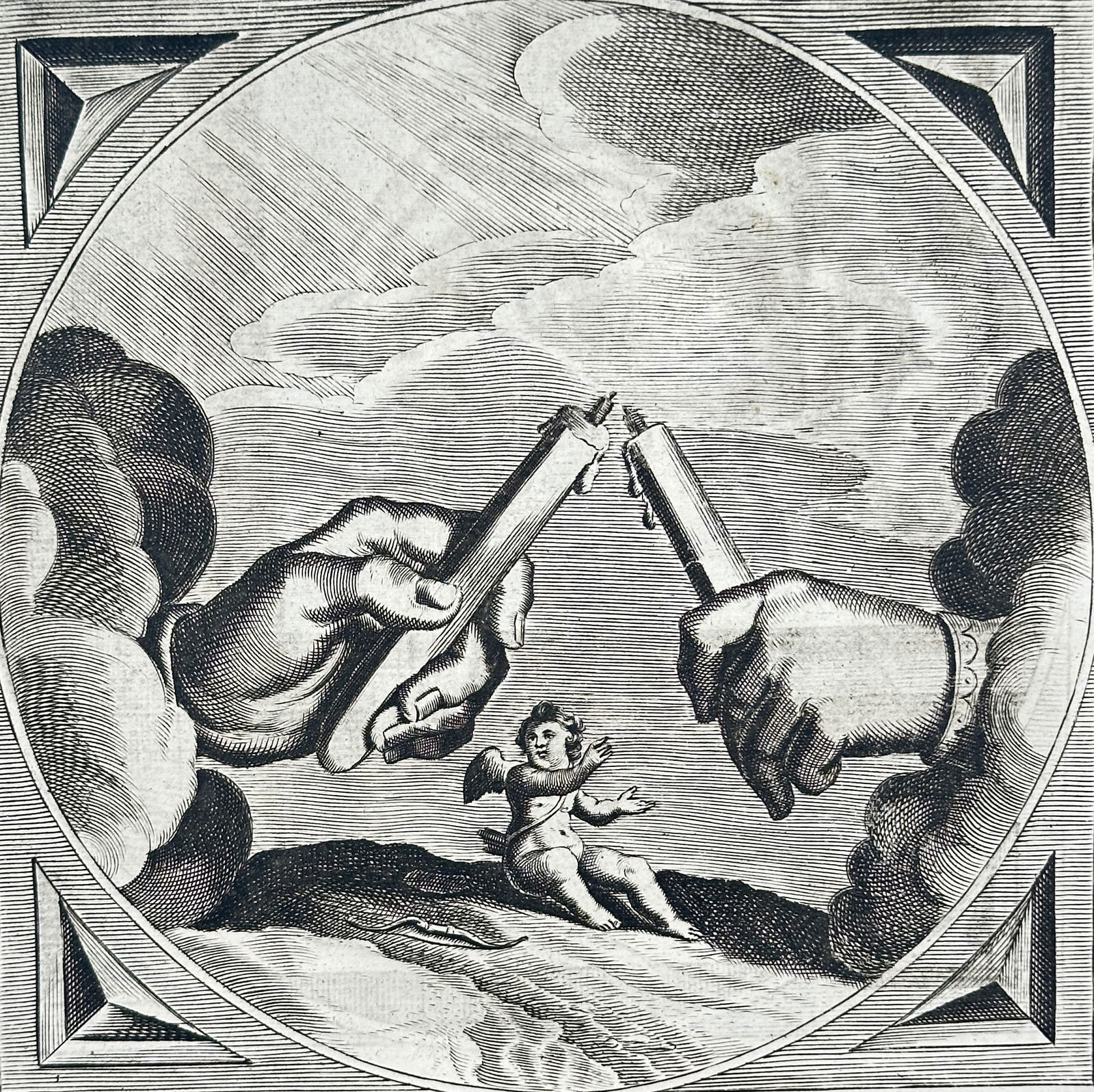 Jacob Cats – Emblem: Love is Attempted in Vain (Ah Frustra Tentatur Amor) – Engraving (1 of 3)