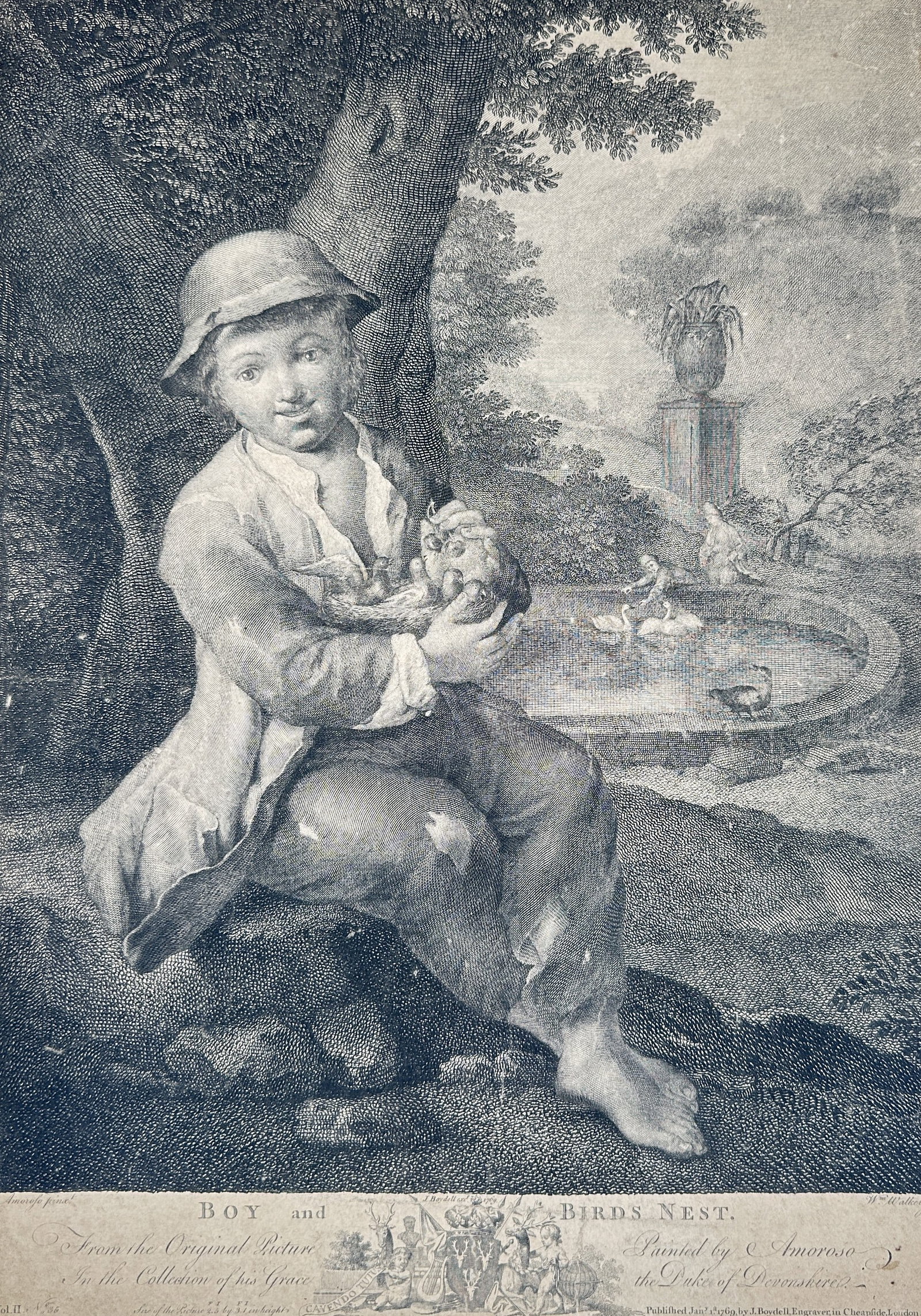 William Walker (1729–1793) – Boy and Bird's Nest – Mezzotint (1785) (1 of 2)
