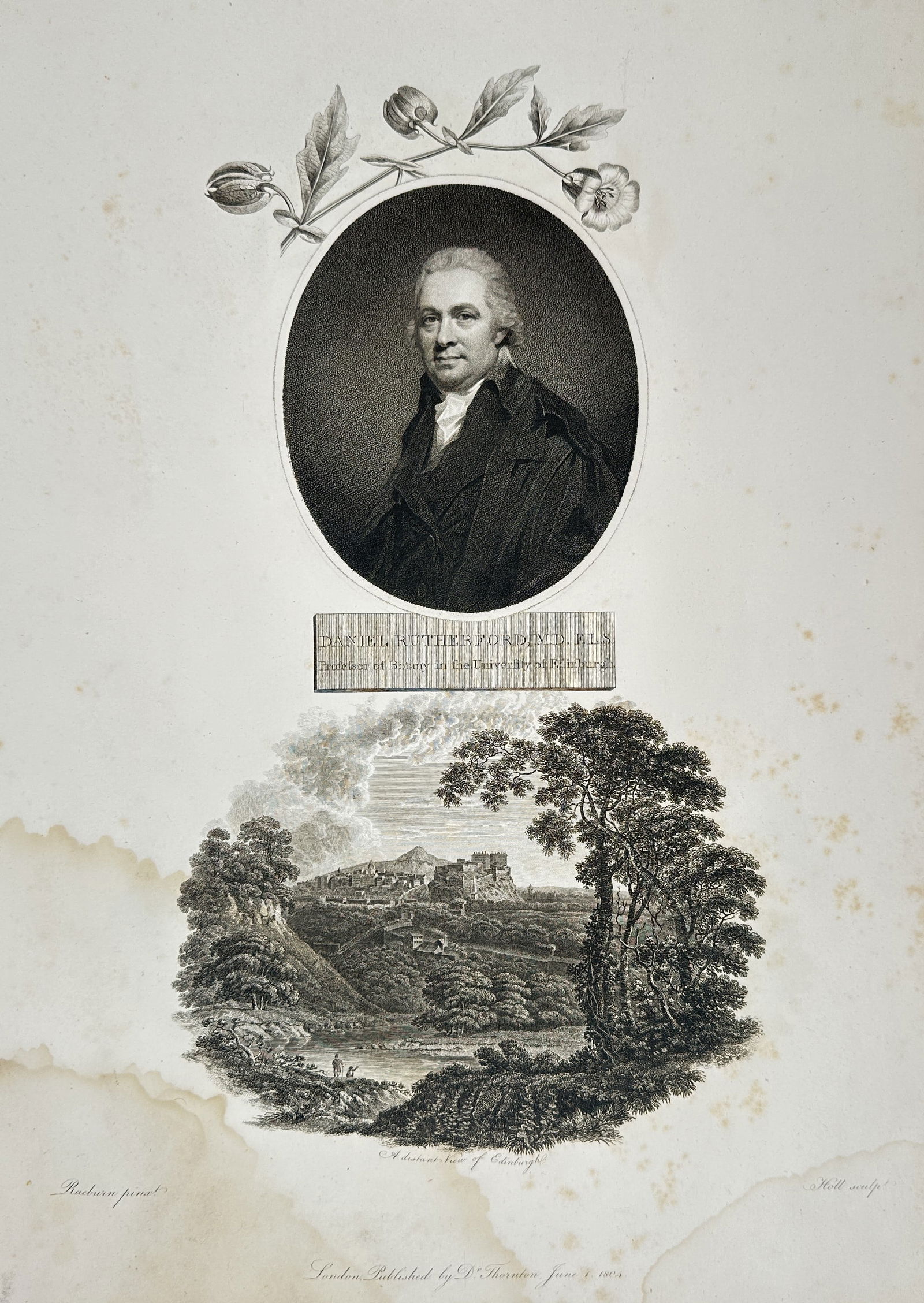 Robert John Thornton – Portrait of Sir Joseph Banks with Landscape Vignette (1 of 2)