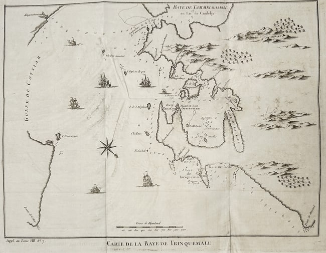 Antoine-François Prévost – Map of the Bay of Trinquemale (Sri Lanka) (1 of 2)