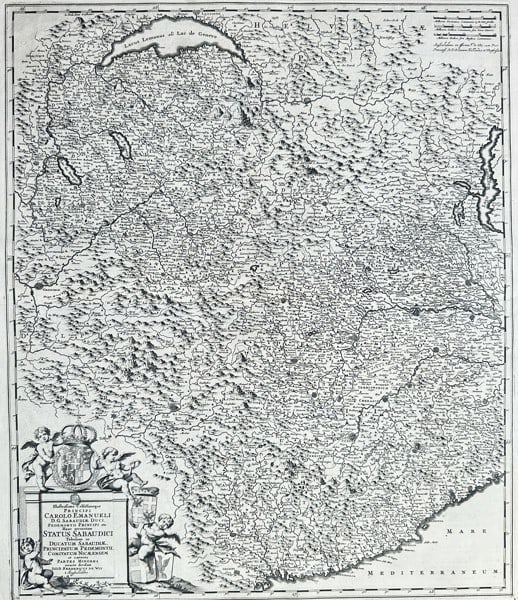 Guillaume Sanson – Map of France and Italy - the Alps and the States of Savoy (1 of 3)