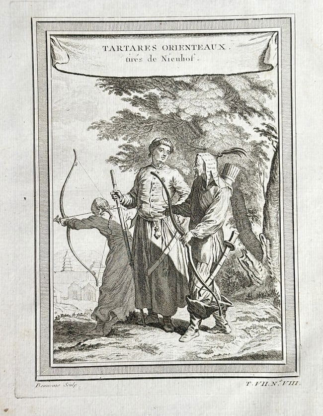 Antoine-François Prévost – Oriental Tartars, Taken from Nieuhof – Engraving (1 of 2)