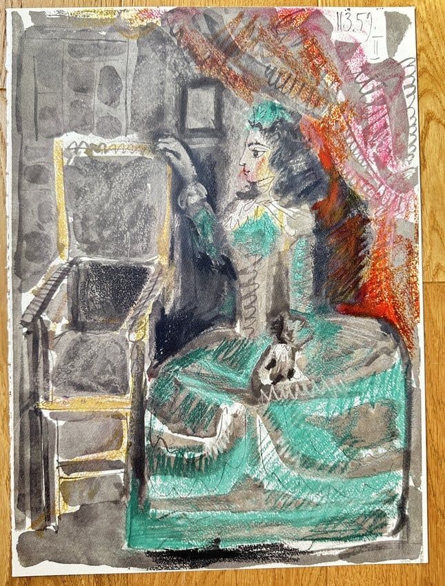Pablo Picasso (1881–1973) – Seated Woman – Color lithograph (1961) (1 of 2)