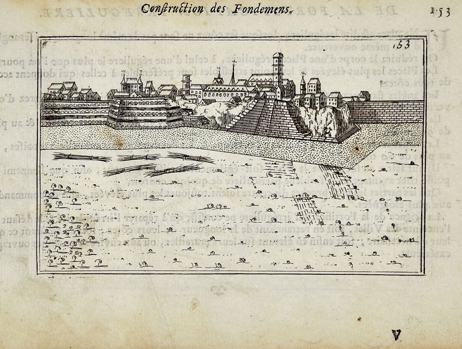 Pierre-Samuel Desprez de Saint Savin – Foundation Construction – Copperplate engraving (1 of 2)