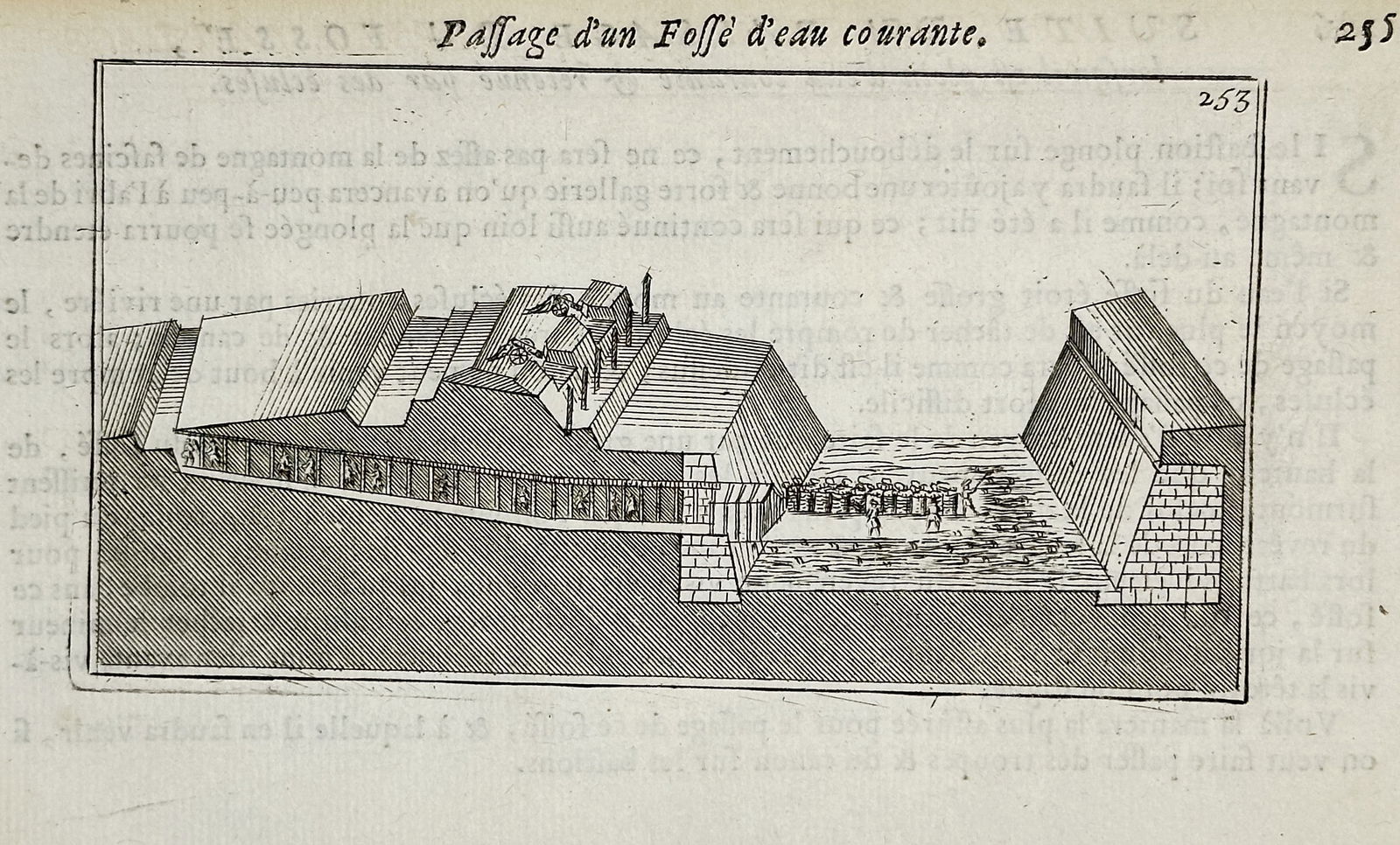 Pierre-Samuel Desprez de Saint Savin – Passage of a Running Water Ditch – Copperplate engraving (1 of 2)