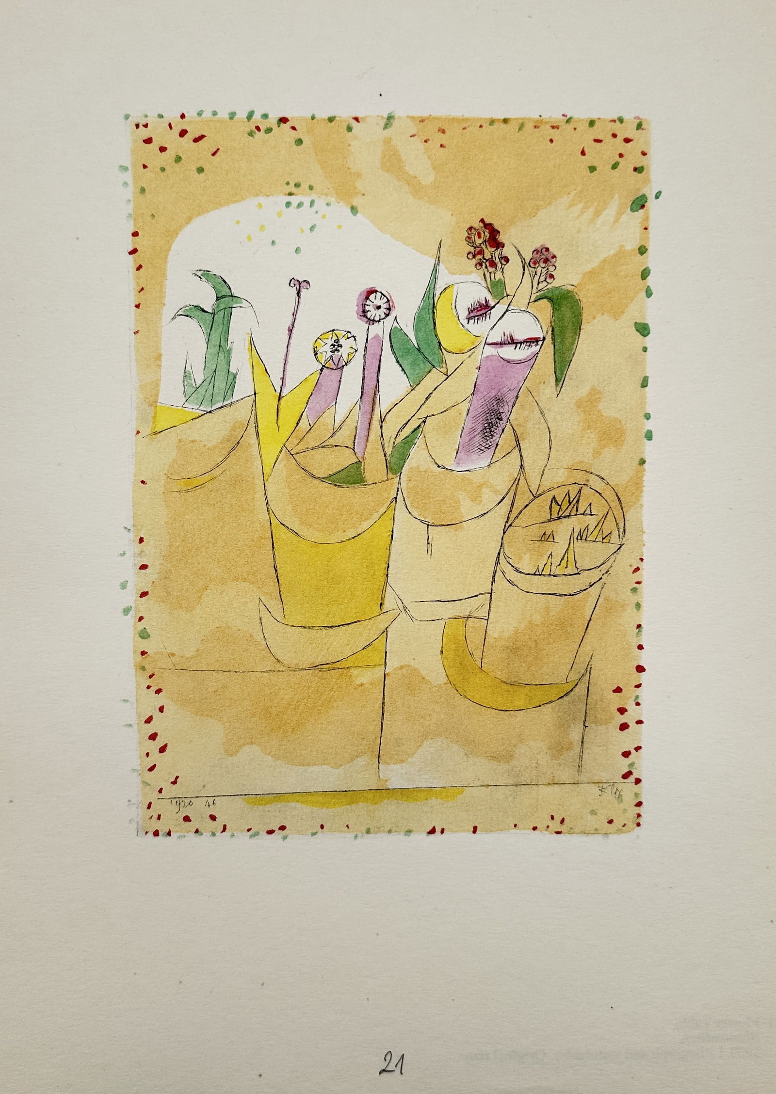 Paul Klee (1879–1940) – Abstract Vases with Flowers – Offset print (20th Century) (1 of 2)