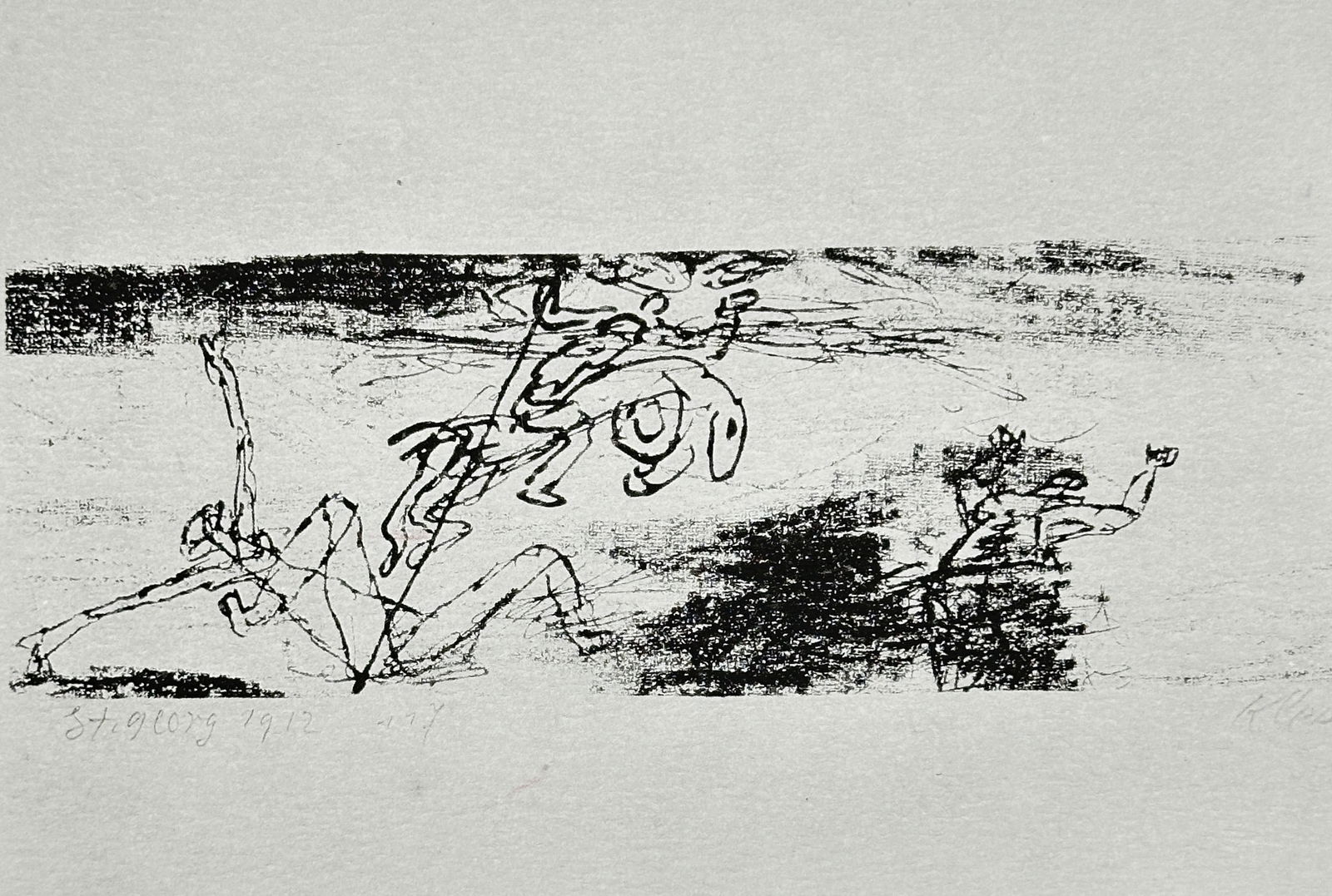 Paul Klee (1879–1940) – Abstract Figure Composition with Horizon – Offset print (20th Century) (1 of 3)