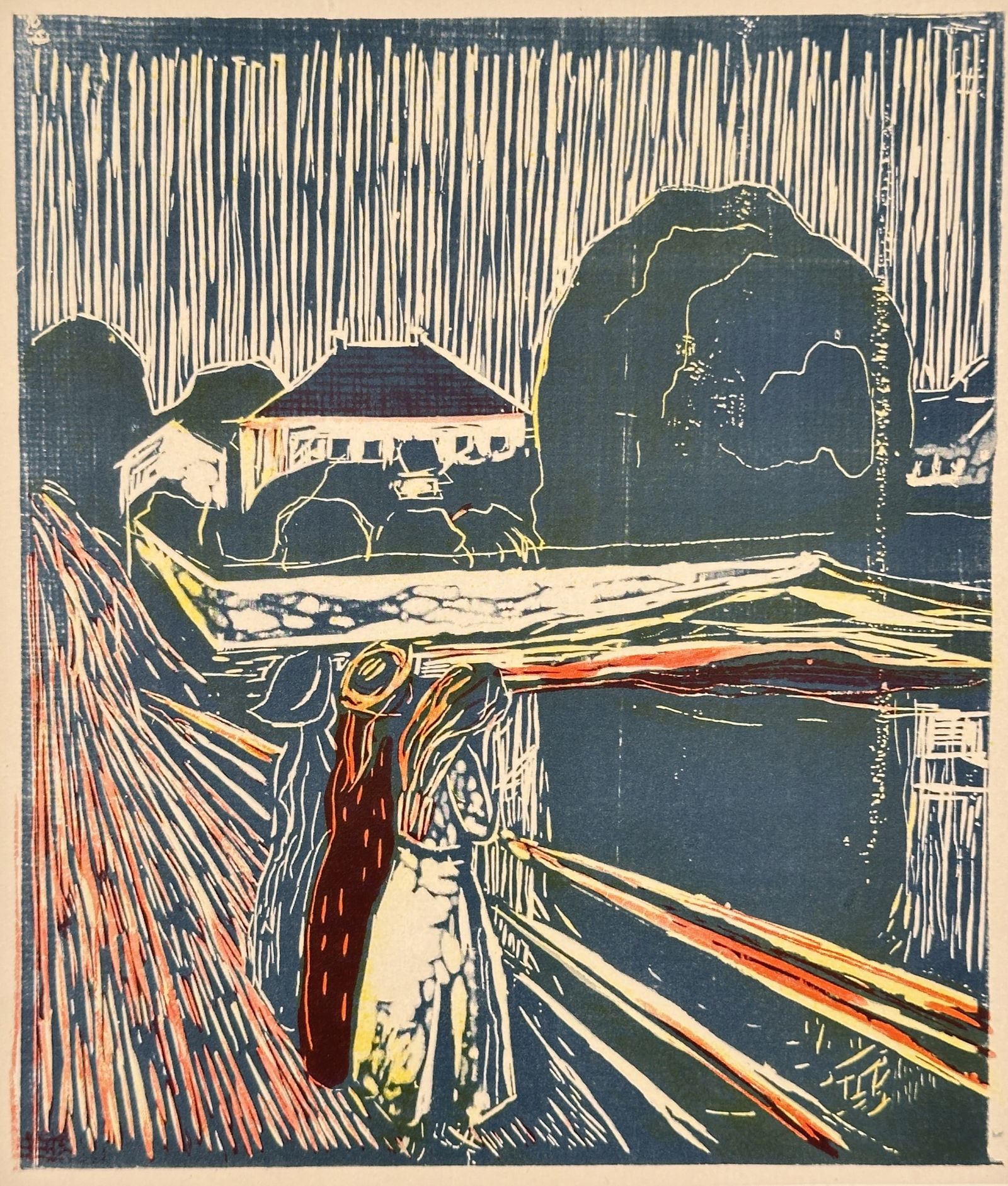 Edvard Munch (1863–1944) – Two Figures on a Bridge (Frieze of Life) – Offset print (1 of 3)
