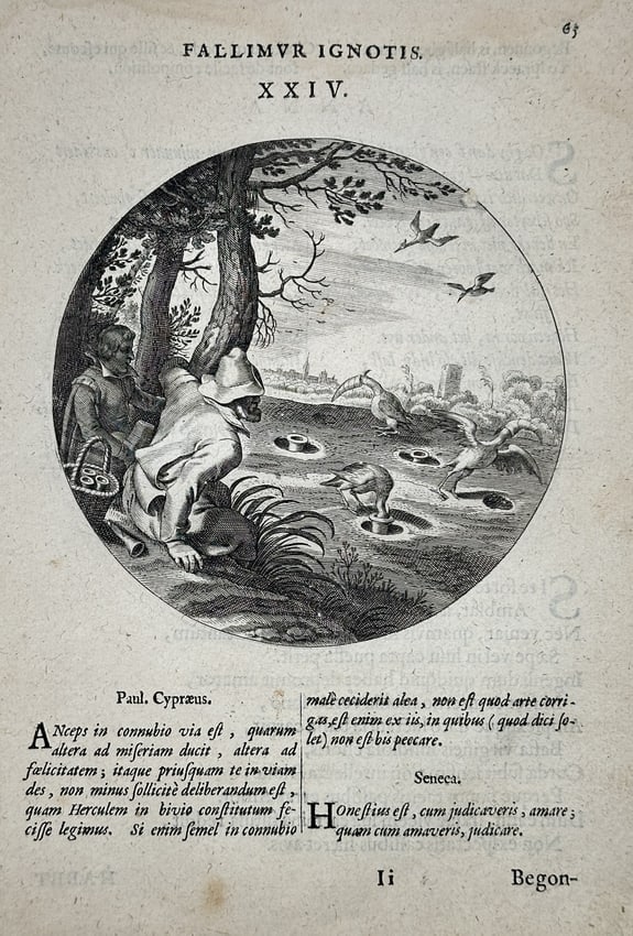 Jacob Cats (1577–1660) – Emblem: "We are Deceived by Unknown Things (1 of 2)