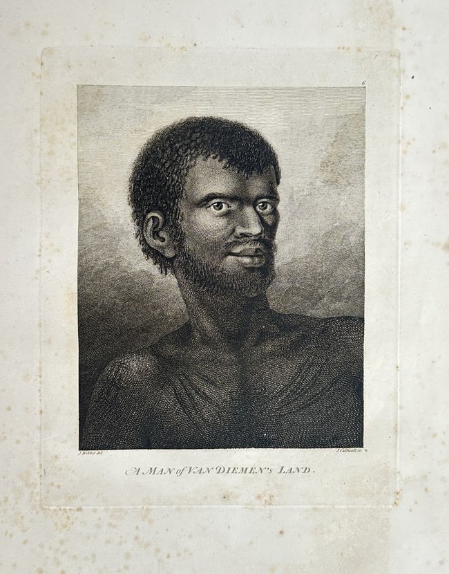 John Webber (1751–1793) – A Man of Van Diemen's Land – Engraving - Large Folio (1 of 2)