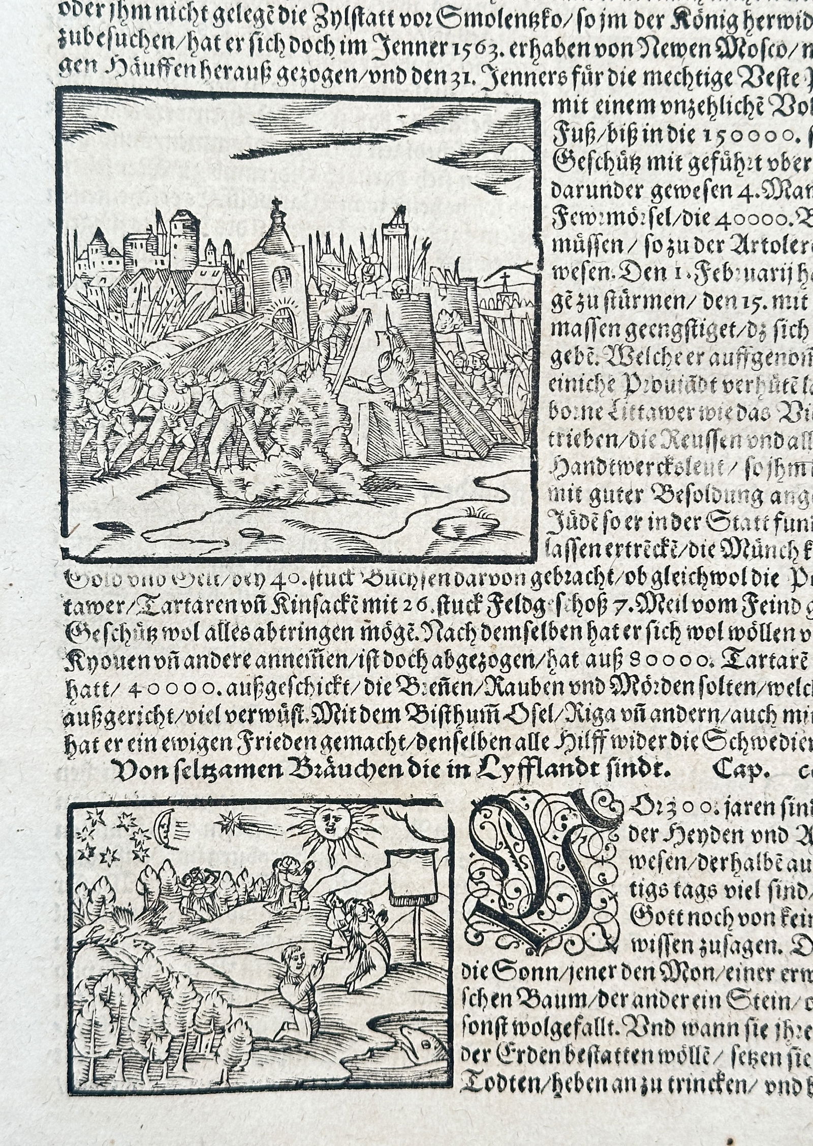 Sebastian Münster – Town View of Brünn (Cosmographia Leaf) – Woodcut (16th Century) (1 of 3)