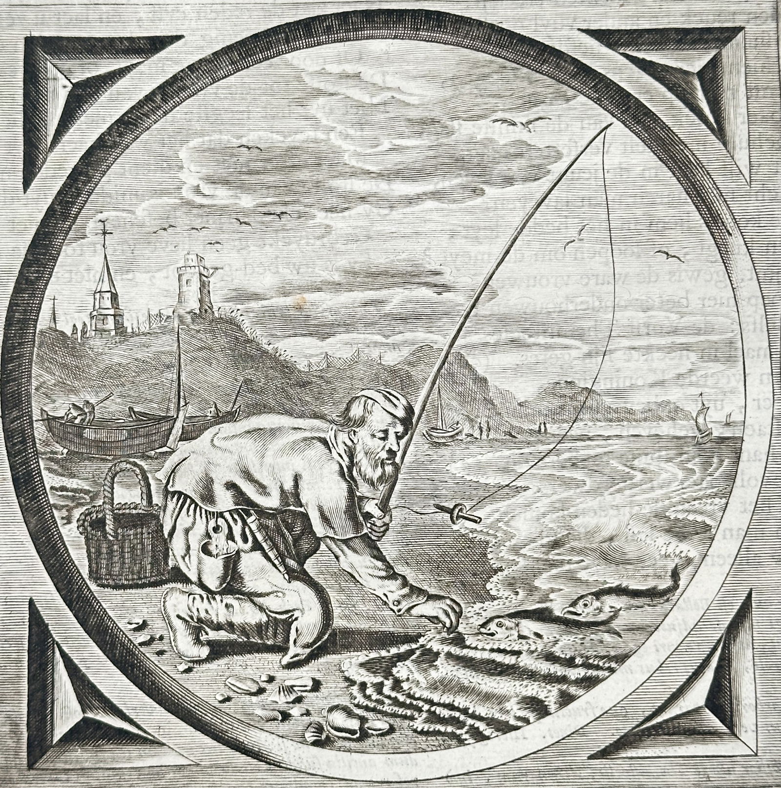 Jacob Cats – Emblem of the Central Circular – Copperplate engraving - 17th Century (1 of 3)