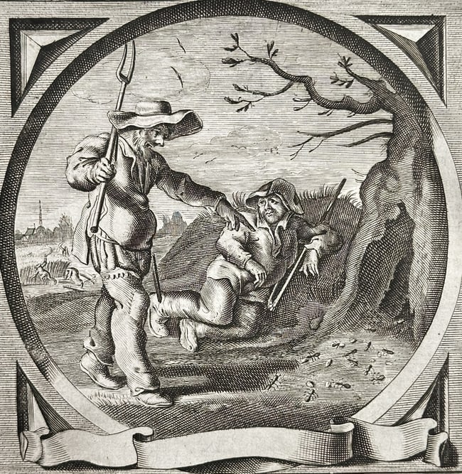 Jacob Cats (1577–1660) – Child-Rearing: Go to the Ant, Sluggard – Engraving (1 of 3)