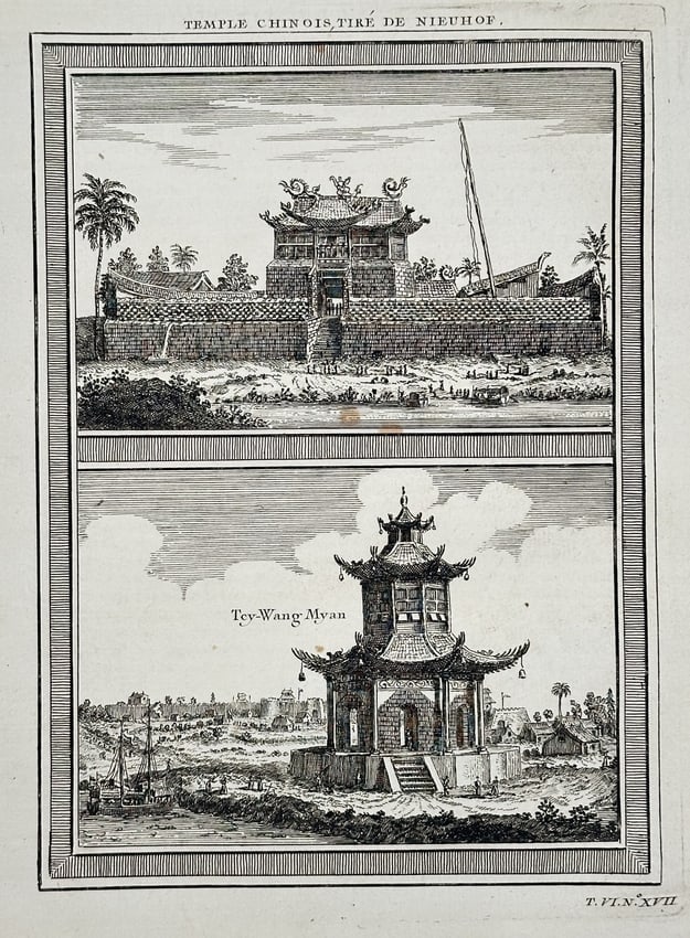 Jakob van der Schley (1715–1779), after Johan Nieuhof – Chinese Temples (1 of 2)
