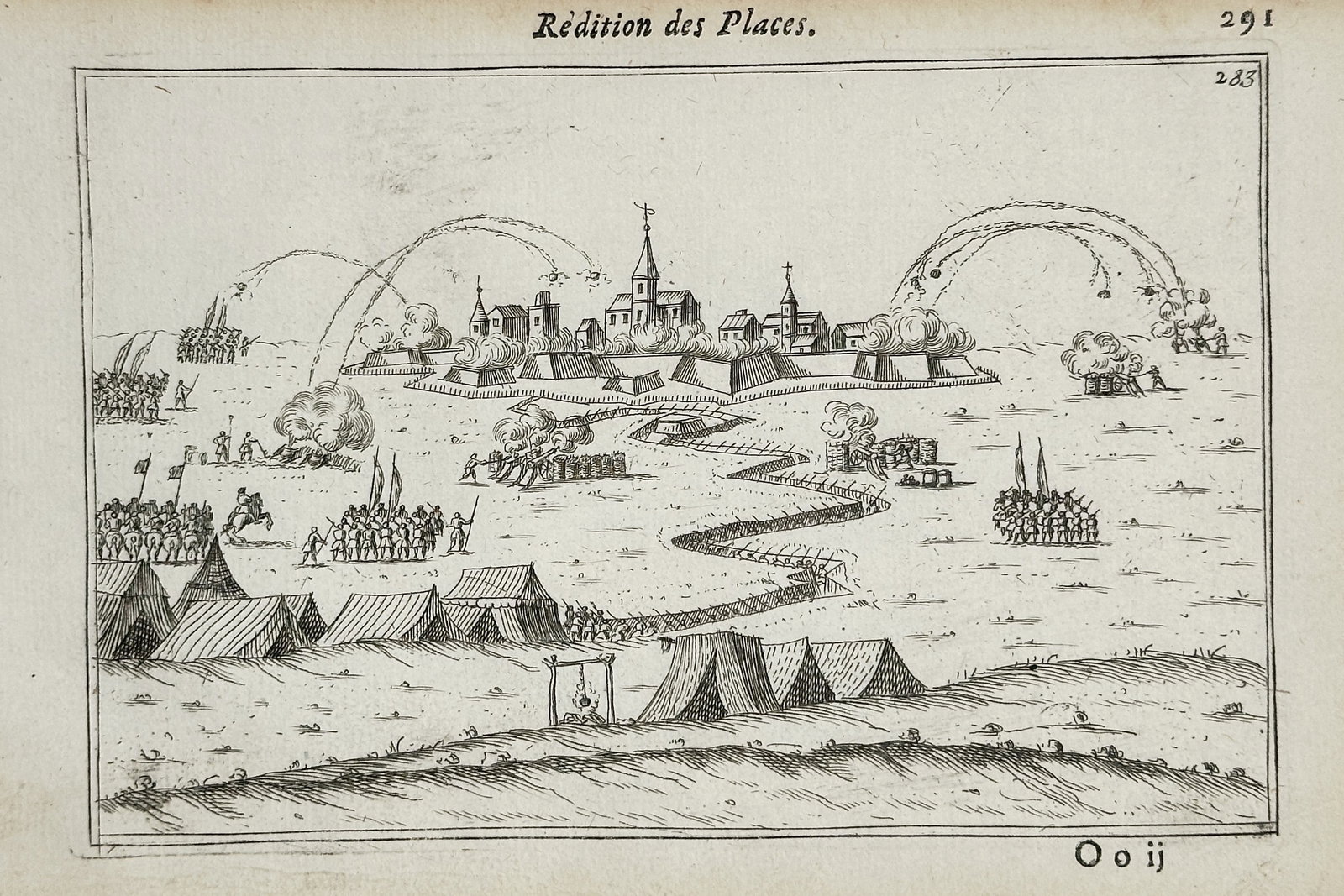 Desprez de Saint-Savin (fl. 1735), after – Military Illustration of a Siege and Surrender (1 of 2)