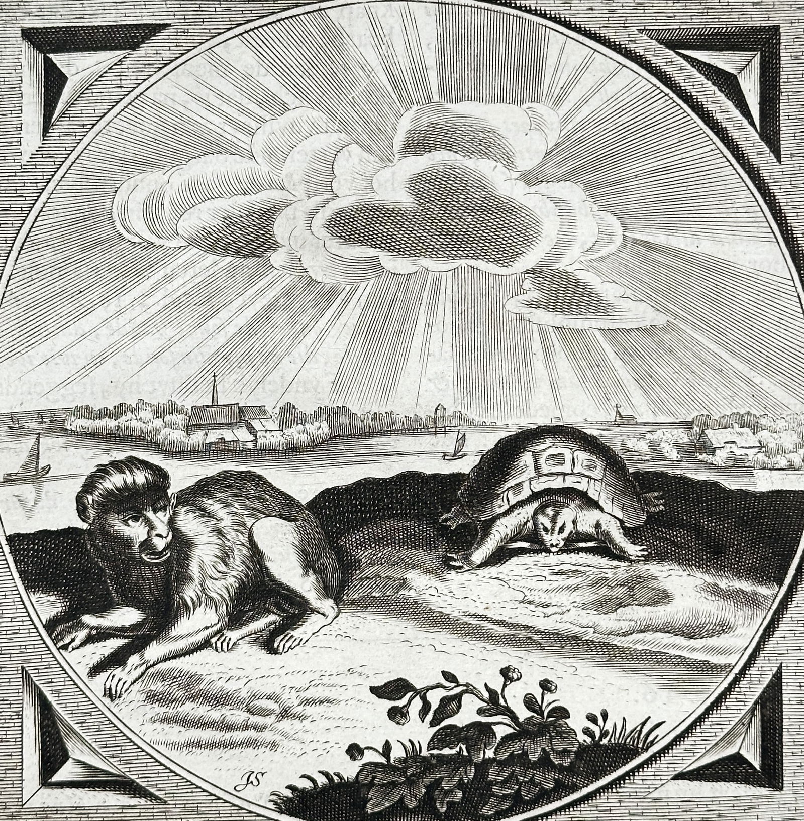 Jacob Cats (1577–1660) – Emblem of Discord: That Which is Unequal is in Discord – Engraving (1 of 3)