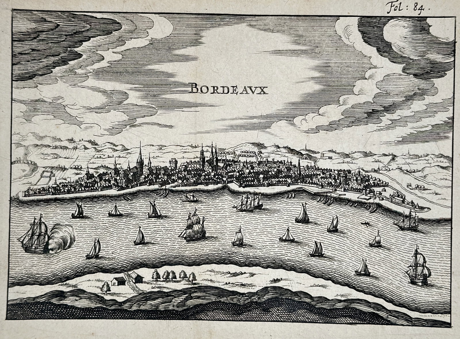 Christophe Nicolas Tassin (d. 1660) – Map of Bordeaux, France – Copperplate engraving (1 of 2)