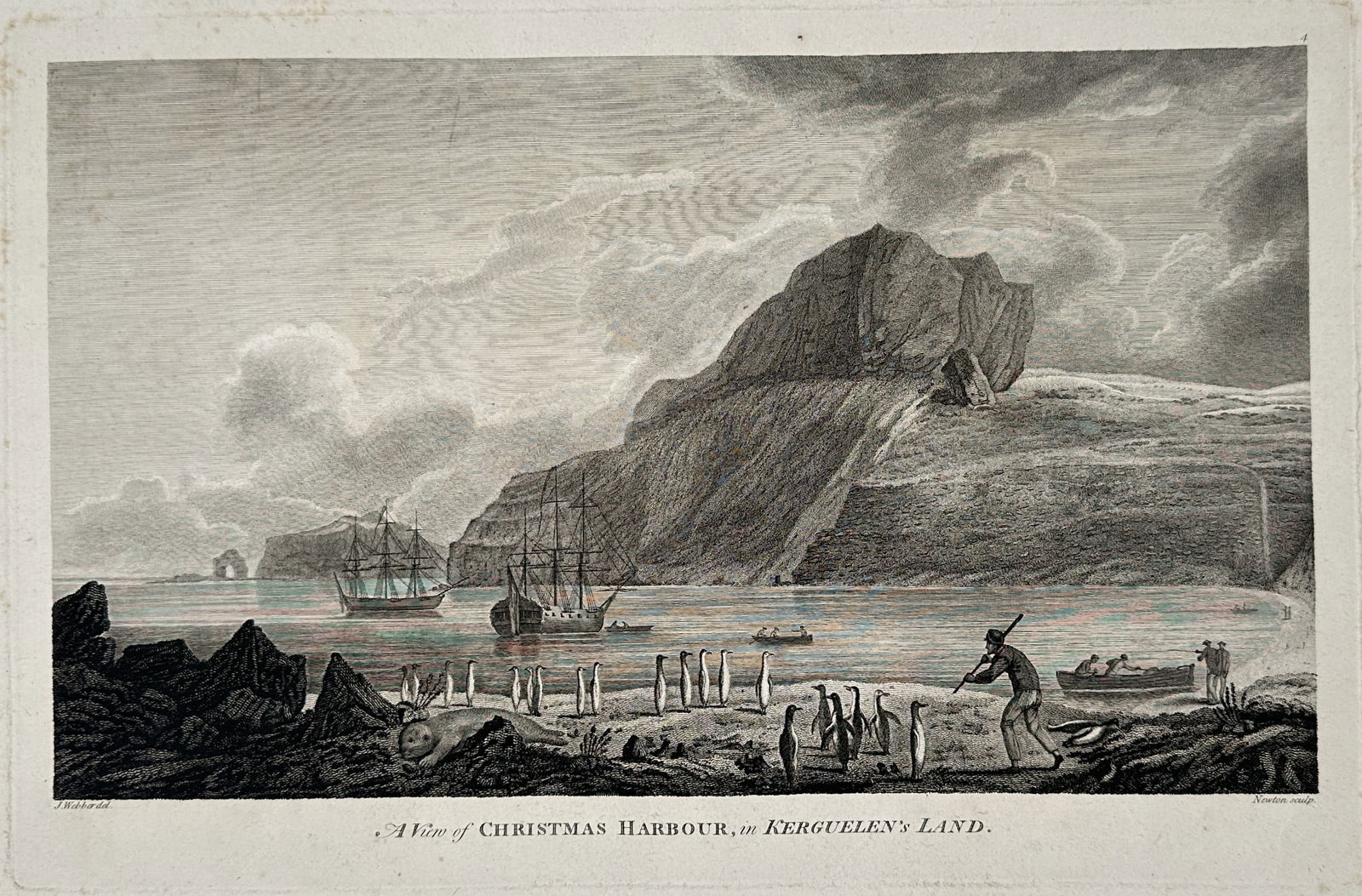 John Webber (1751–1793) – A View of Christmas Harbour, in Kerguelen's Land –  Large Folio (1 of 2)