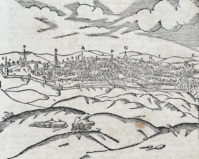 Sebastian Münster (1488–1552) – View of a Fortified City in Hungary (Vom Ungarn) (1 of 3)