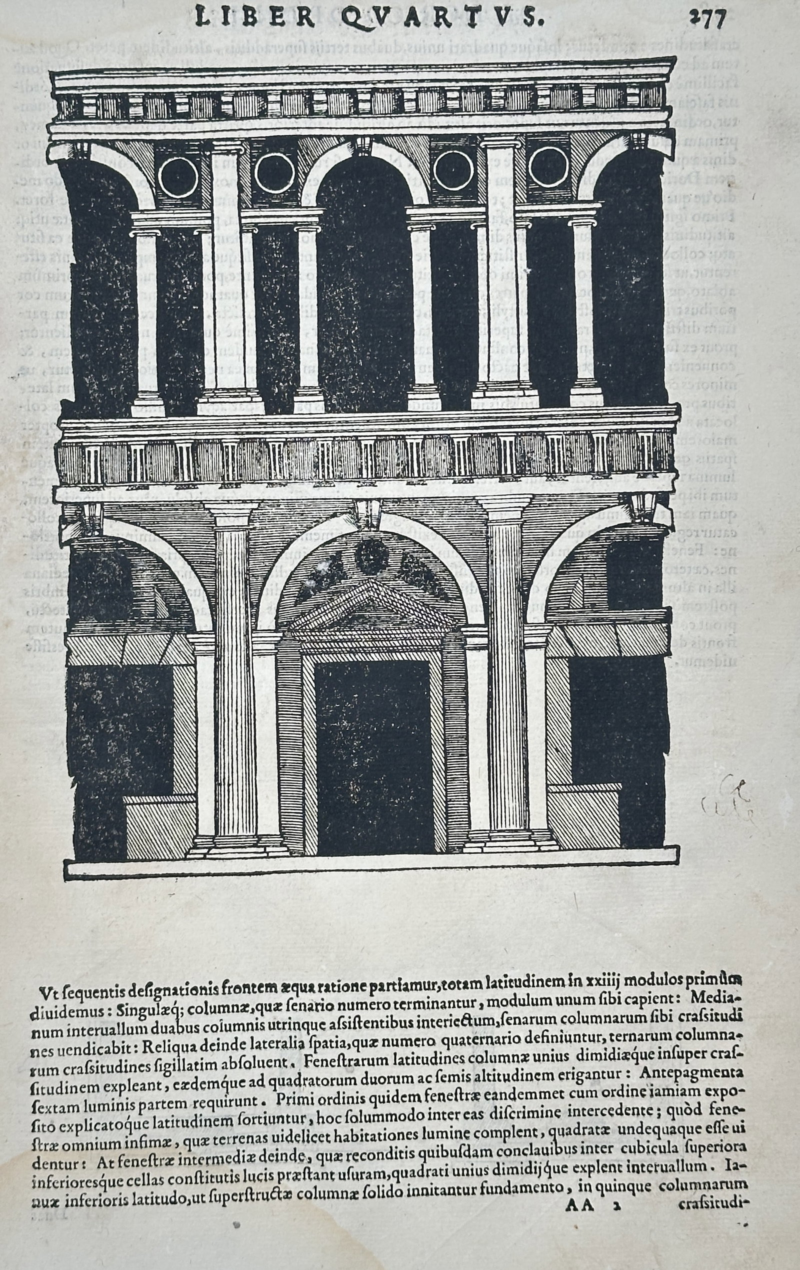 Sebastiano Serlio (1475–1554) – Two-Story Classical Façade from The Five Books (1 of 2)