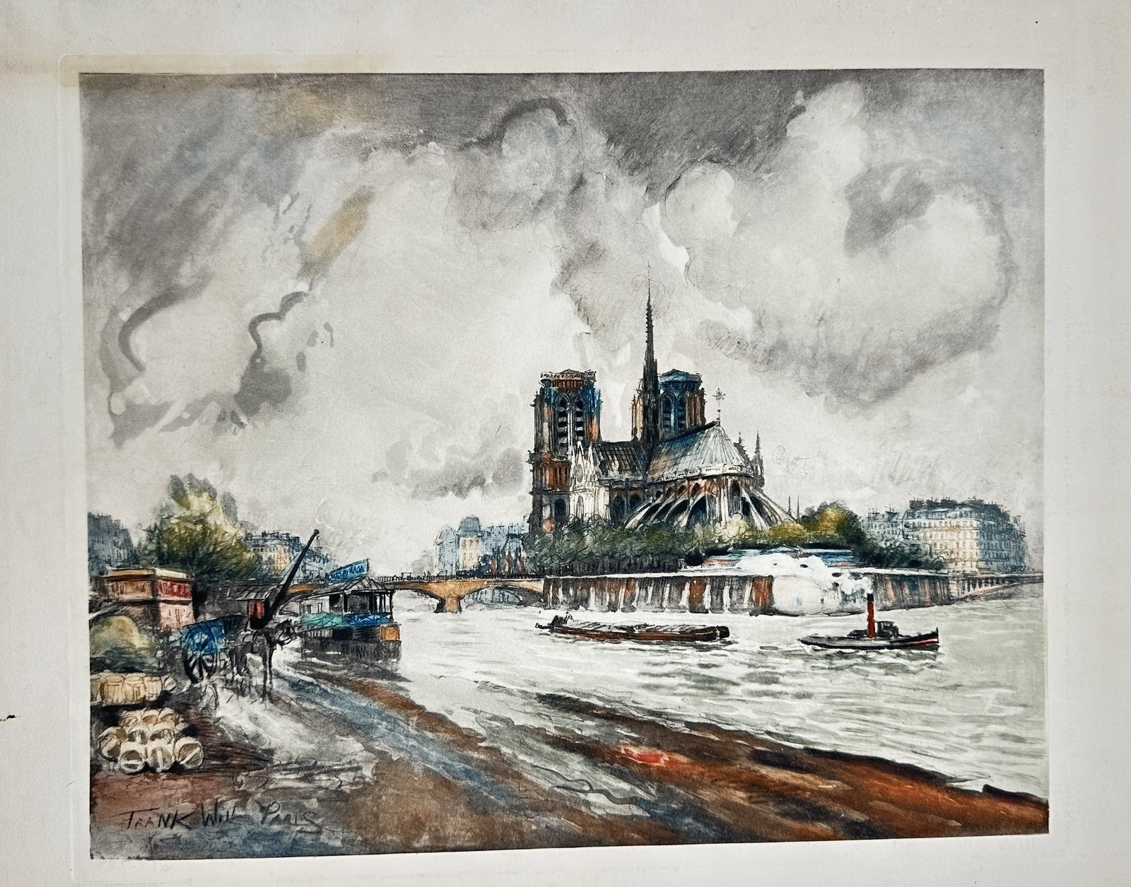 Frank Will (1900–1951) – View of Notre Dame and the Seine River, Paris, France (1 of 2)