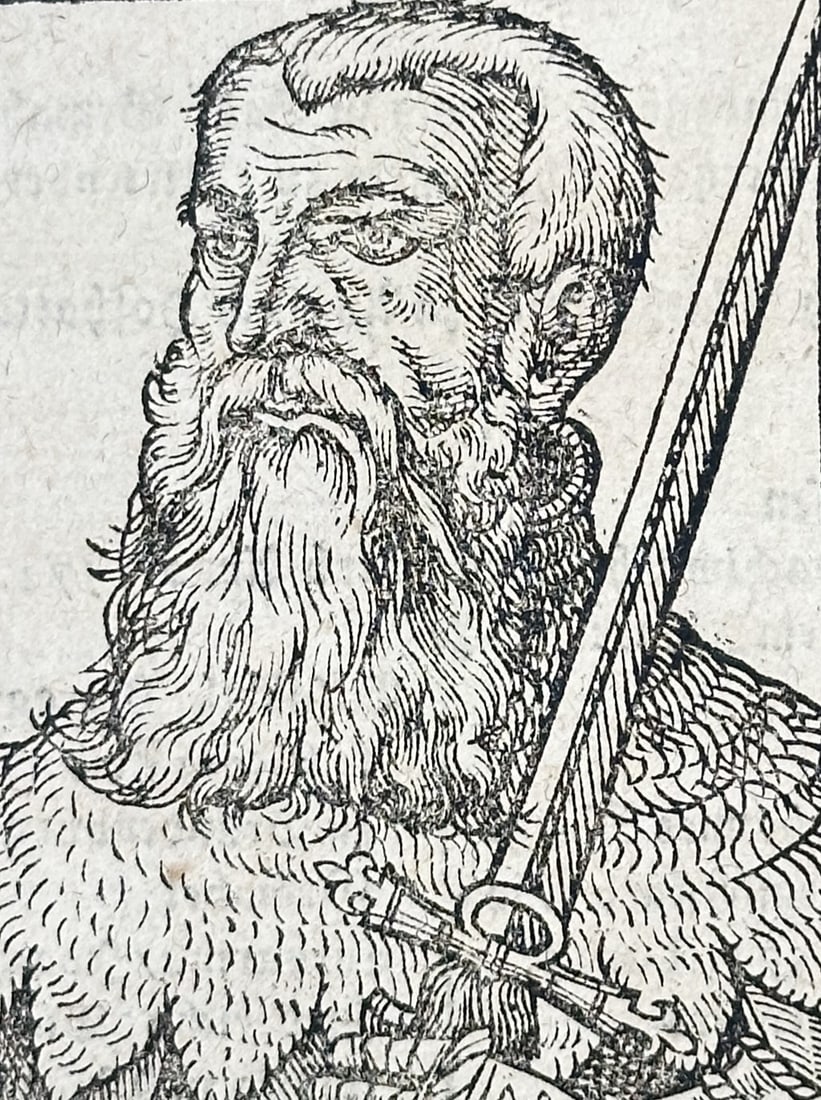 Sebastian Munster (1488–1552) – Principality of Mecklenburg from Cosmographia – illustration: This illustration features a page of German text from the Third Book of the Cosmographia, titled "Vom Fürstenthumb Meckelburg" (Of the Principality of Mecklenburg). The composition includes a detaile