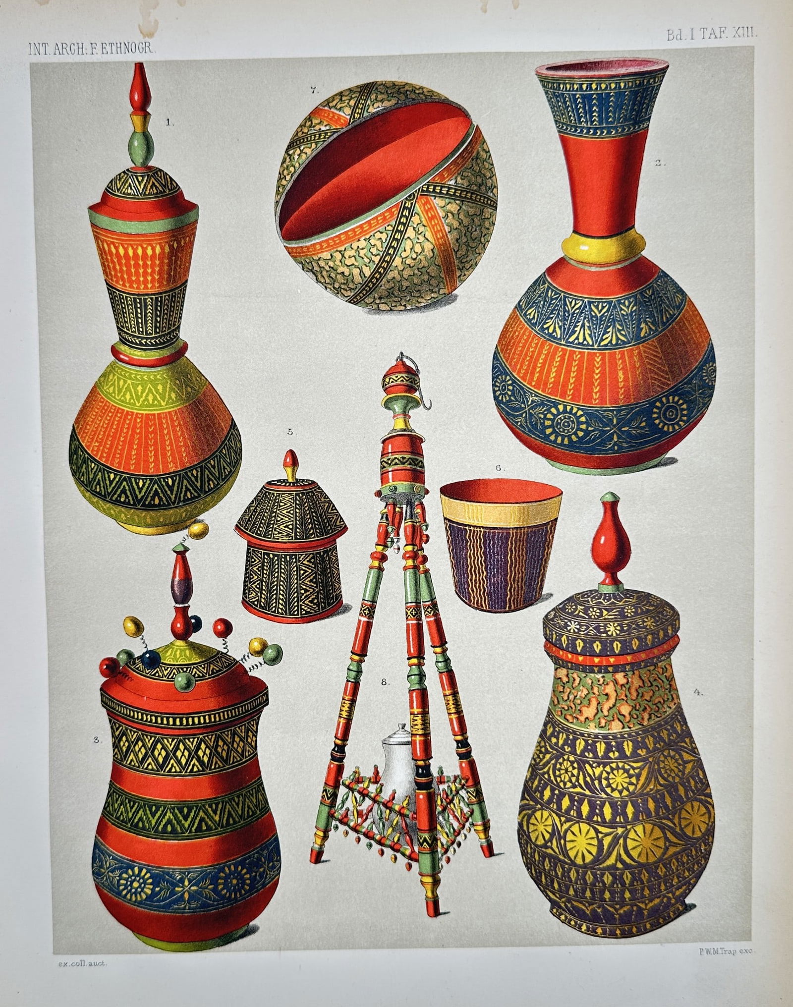 Pieter Willem Marinus Trap (1852–1905) - Ornate Ceremonial Vessels and Tripod (1 of 2)
