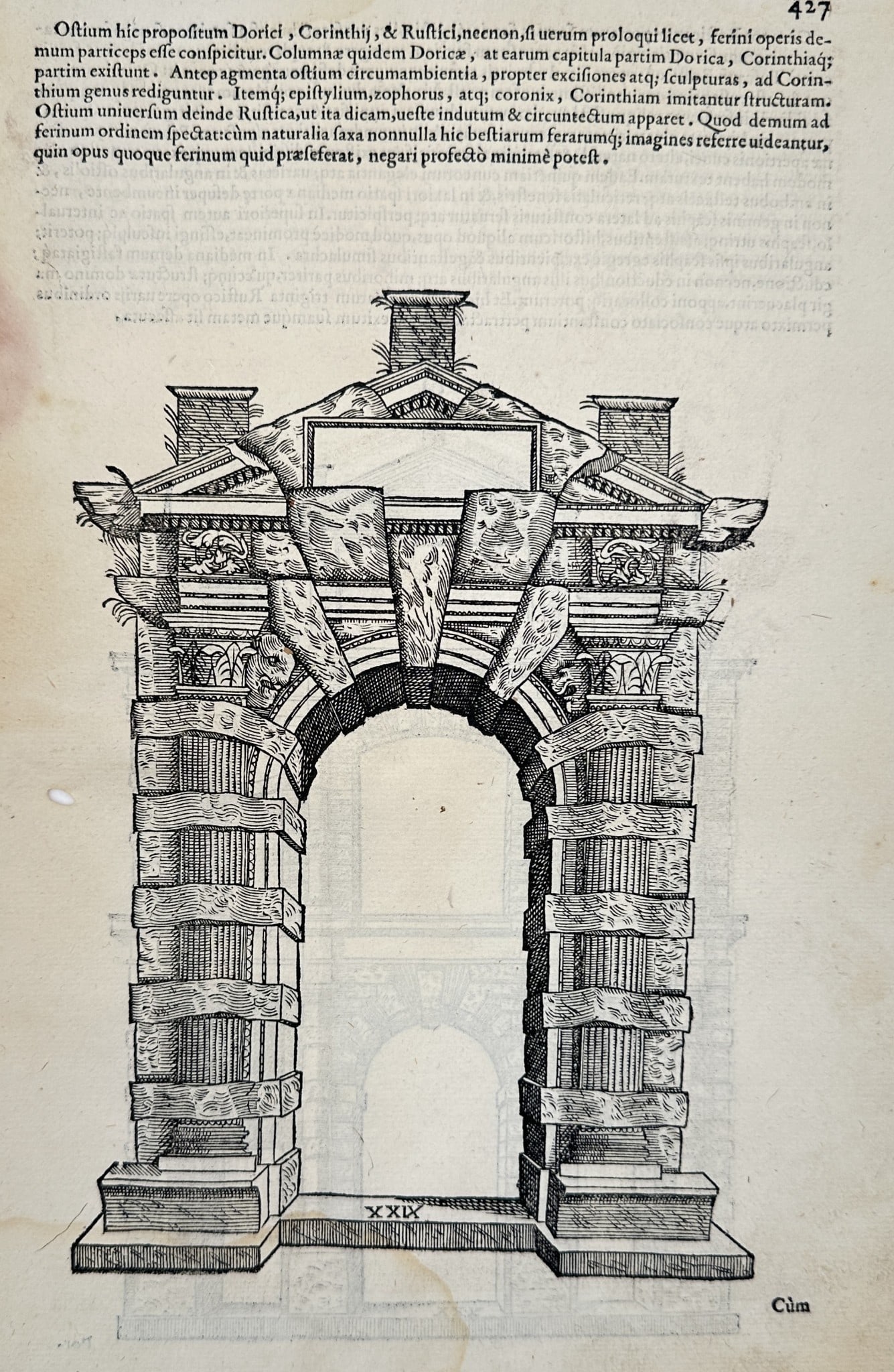 Sebastiano Serlio (1475–1554) - Elevation Design for a Composite Archway (1 of 2)