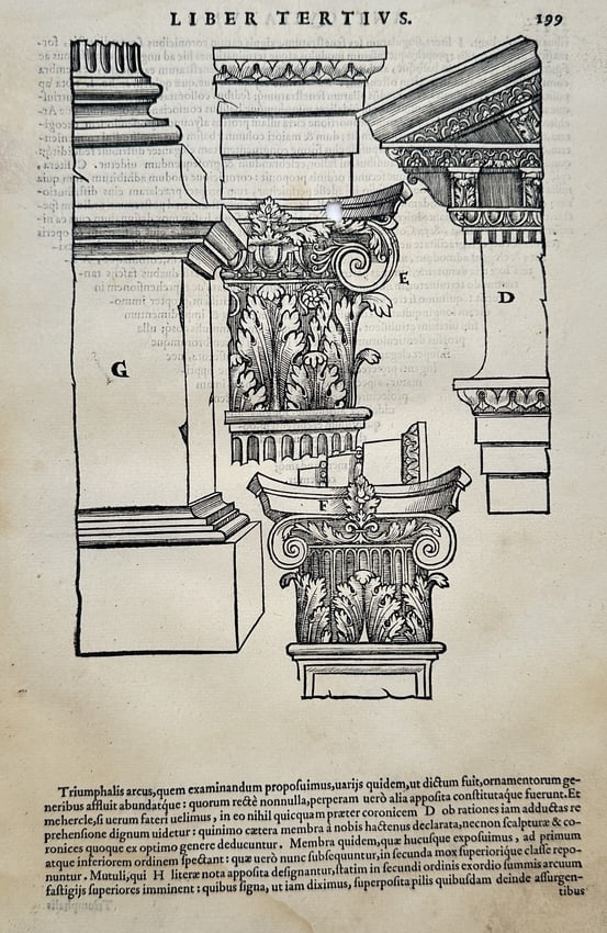 Sebastiano Serlio (1475–1554) – Corinthian and Composite Orders – Woodcut (1 of 2)