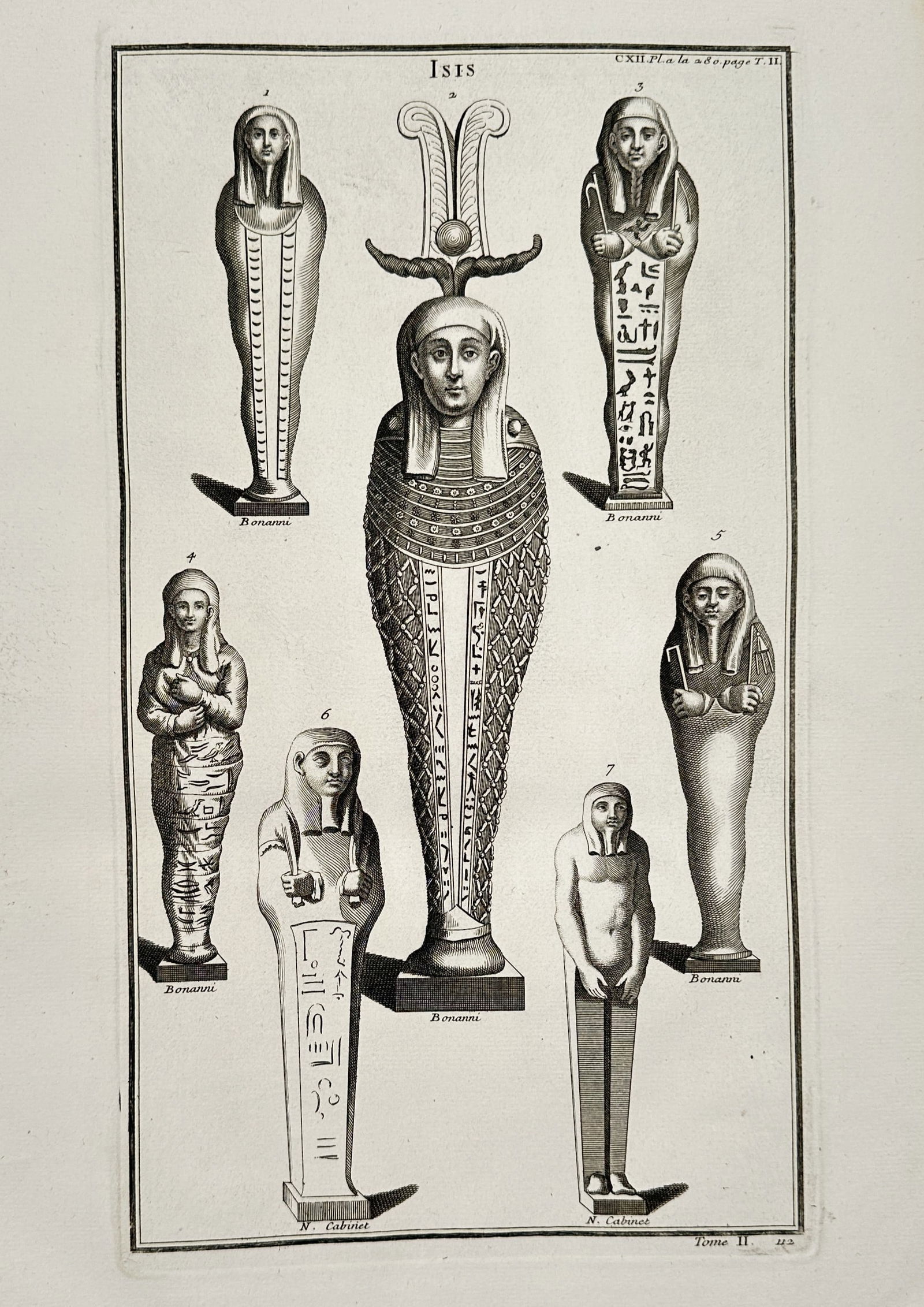 Bernard de Montfaucon (1655–1741) – Study of Egyptian Canopic Jars and Sarcophagi (1 of 2)