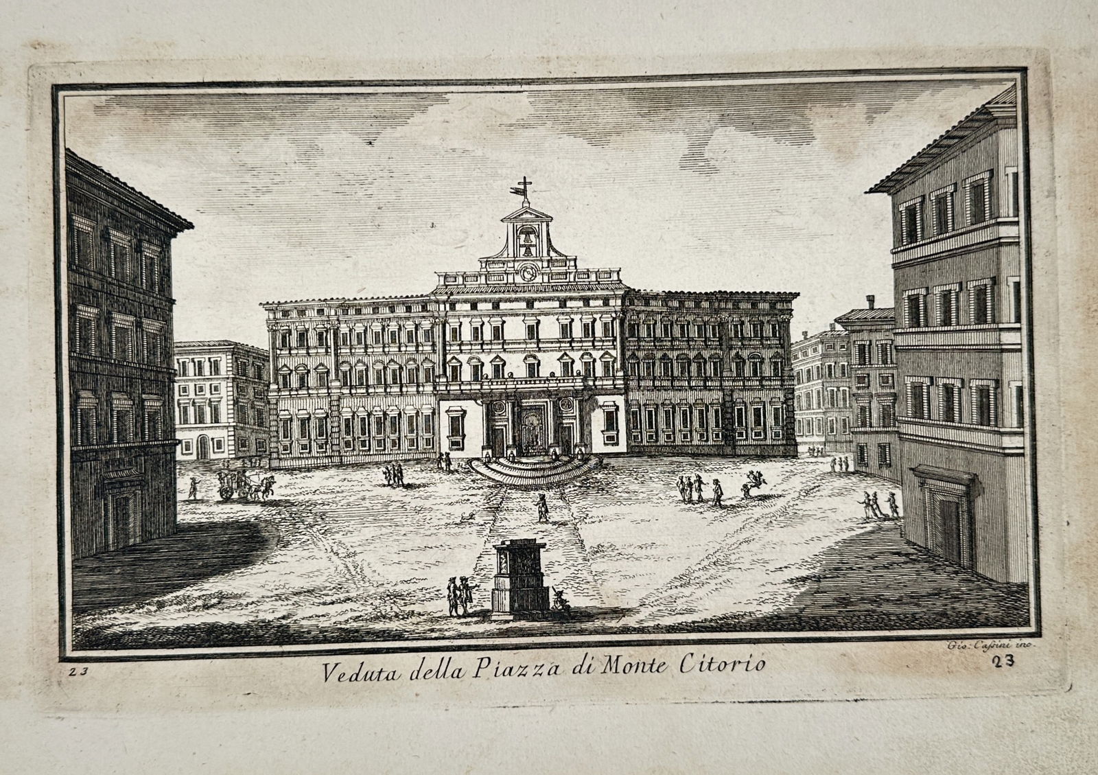 Giovanni Maria Cassini (1745–1824) – View of the Piazza di Monte Citorio (Veduta della Piazza) (1 of 2)