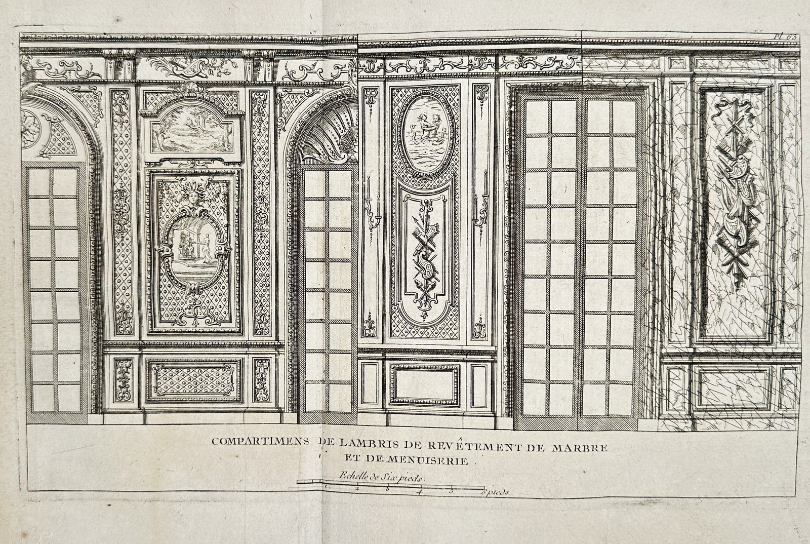 Giacomo Barozzi da Vignola (1507–1573) – Architectural Study of Wall Panelings in Marble (1 of 2)