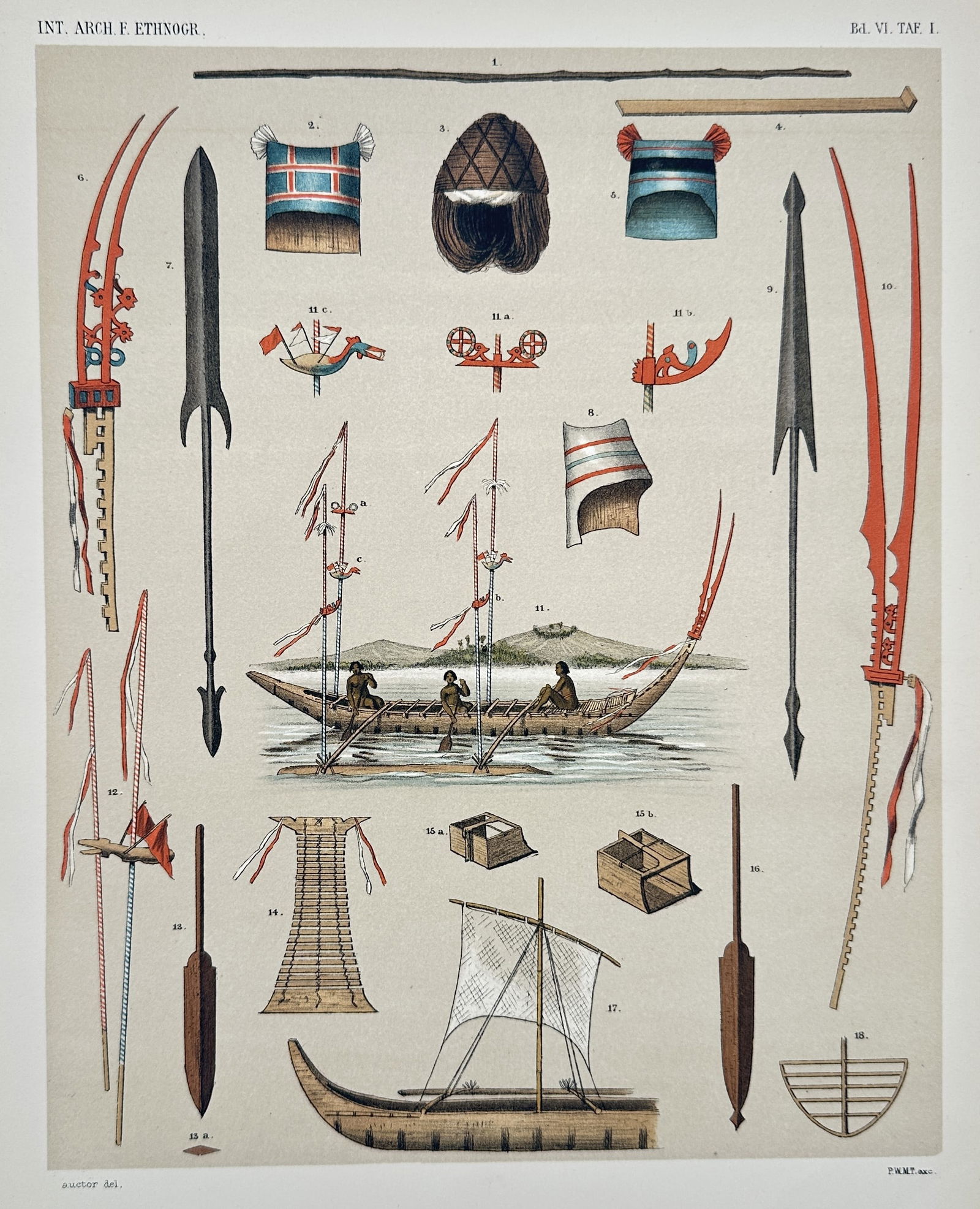 Pieter Willem Marinus Trap – Maritime and Ritual Objects – Lithograph (1893) (1 of 2)