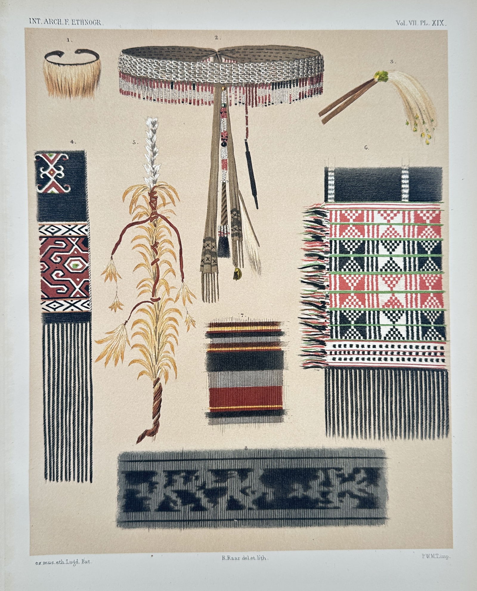 Pieter Willem Marinus Trap – Ceremonial Belts and Textiles – Lithograph (1894) (1 of 2)