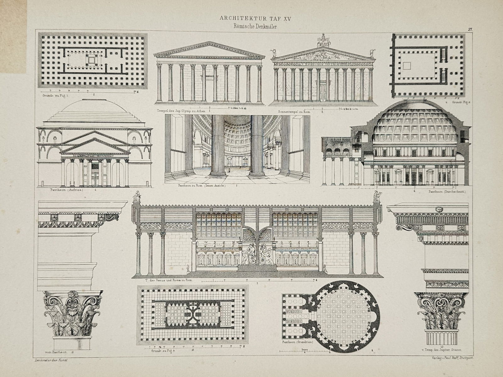 Paul Neff – Architectural Studies of the Propylaea and Erechtheion – Engraving (1879) (1 of 2)