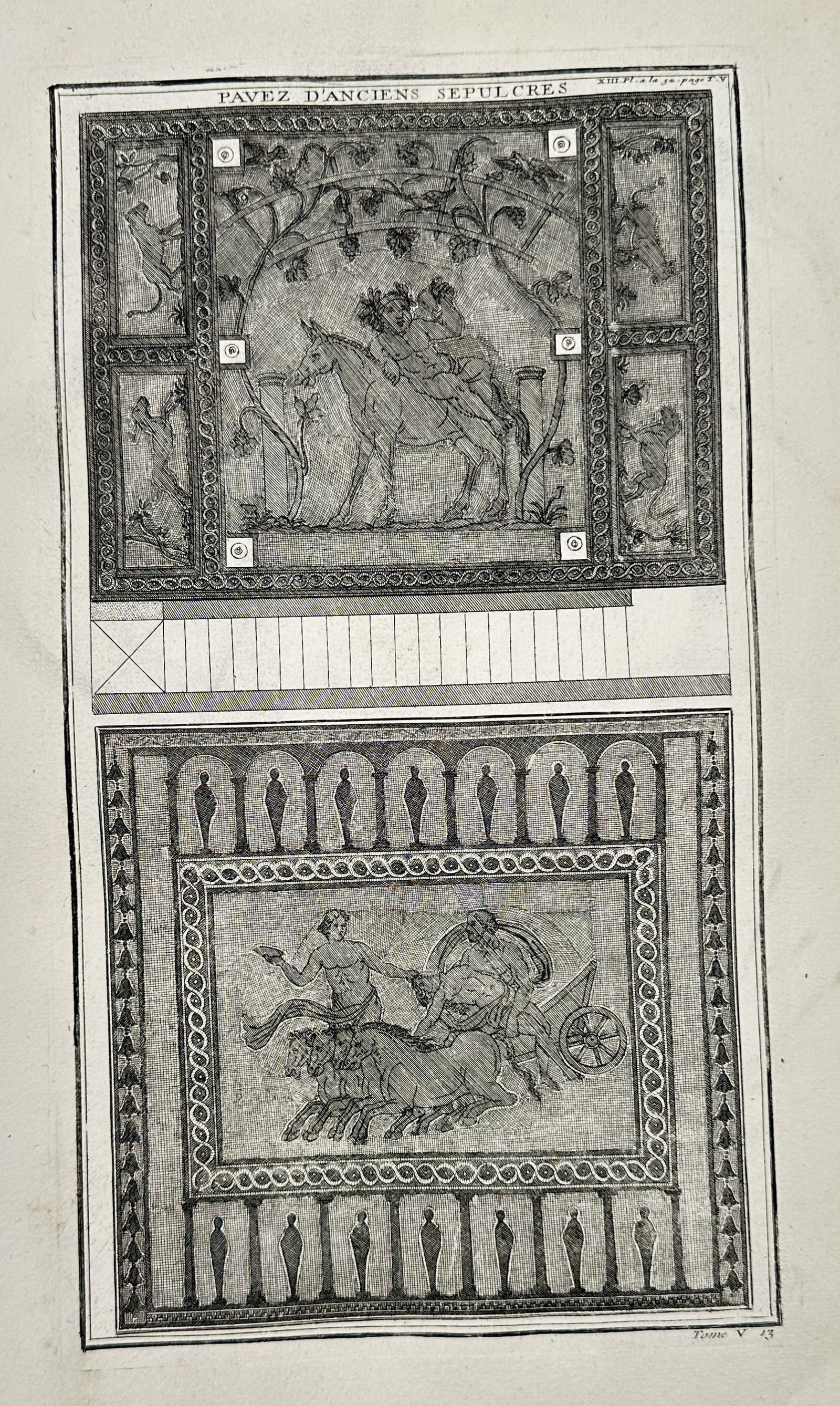 Bernard de Montfaucon (1655–1741) – Pavements of Ancient Sepulchres – Illustration (1722) (1 of 2)
