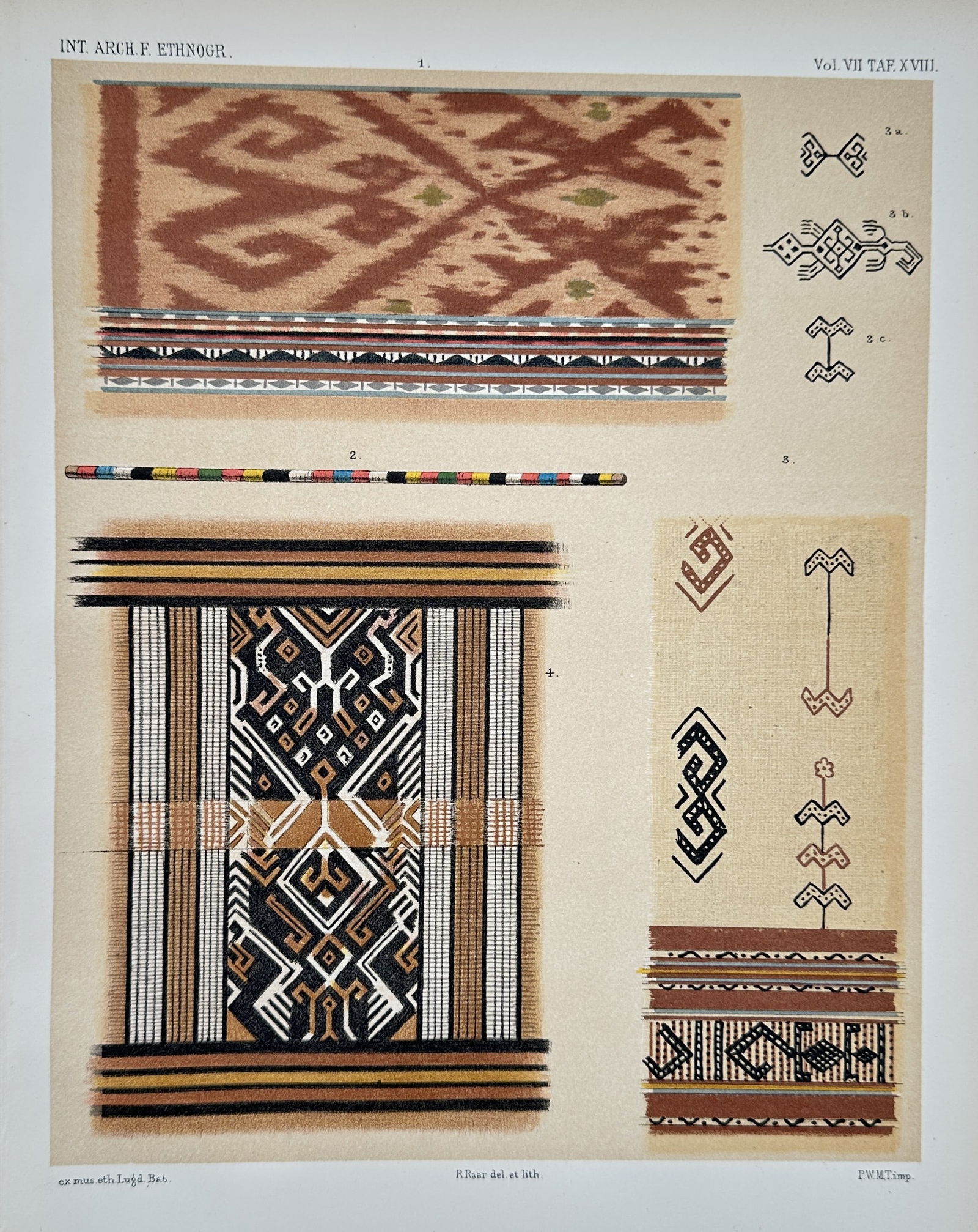 Pieter Willem Marinus Trap – Ethnographic Studies of Indonesian Textile Patterns – Lithograph (1 of 2)
