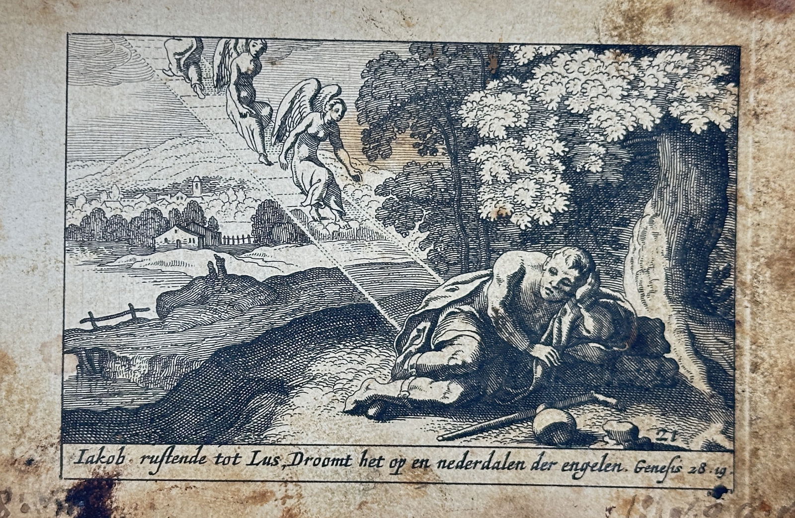 Pieter Hendricksz. Schut (1618–1660) – Jacob’s Dream at Bethel – Engraving (1659) (1 of 2)