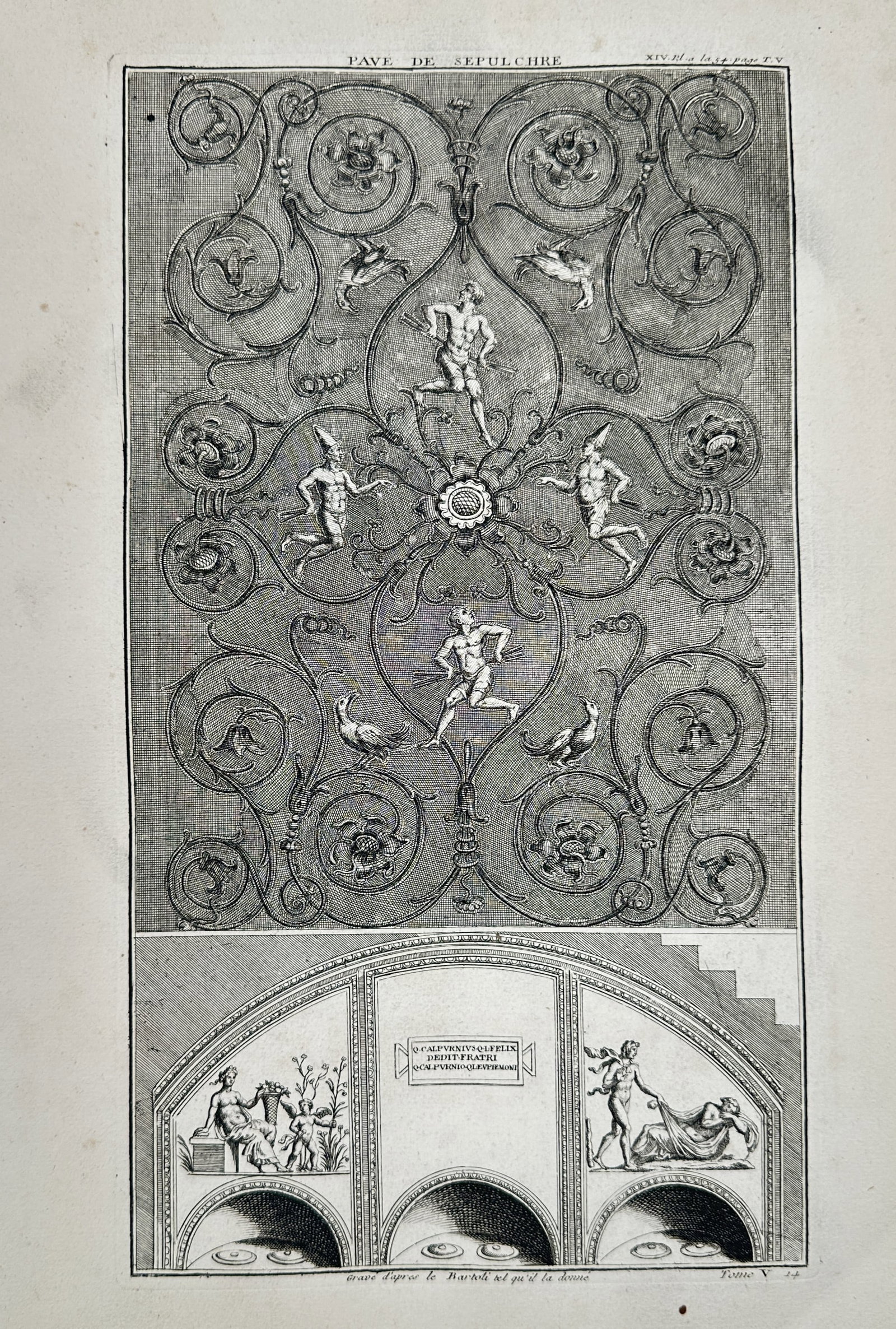 Bernard de Montfaucon (1655–1741) – Pavement and Walls of a Sepulchre – Engraving (1719) (1 of 1)