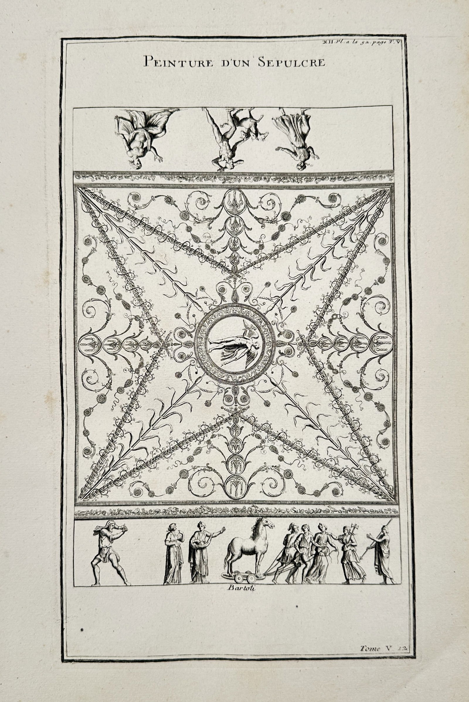 Bernard de Montfaucon (1655–1741) – Painting of a Sepulchre – Engraving (1719) (1 of 2)