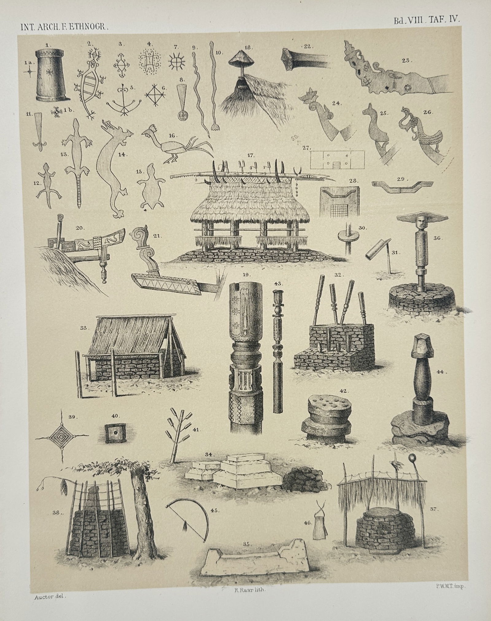 Pieter Willem Marinus Trap – Indonesian Architectural Elements and Ritual Structures – (1 of 2)