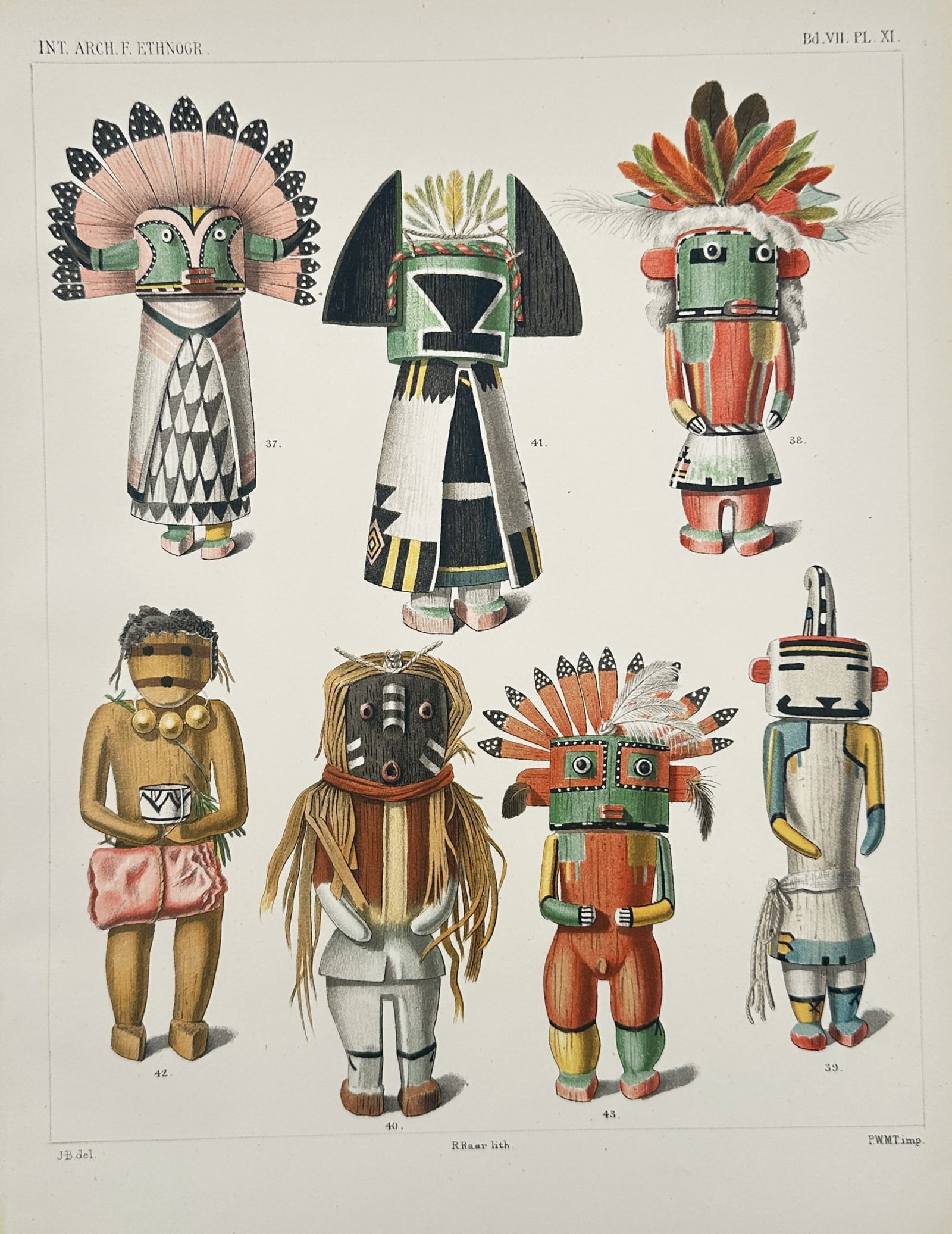 Pieter Willem Marinus Trap – Hopi Kachina Dolls – Chromolithograph (1894) (1 of 2)