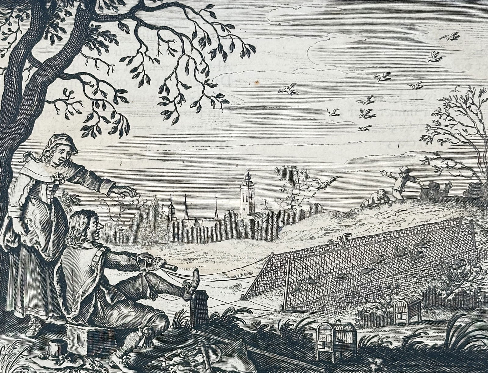 Jacob Cats (1577–1660) – Allegorical Scene of Rural Landscape – Print (1655) (1 of 3)