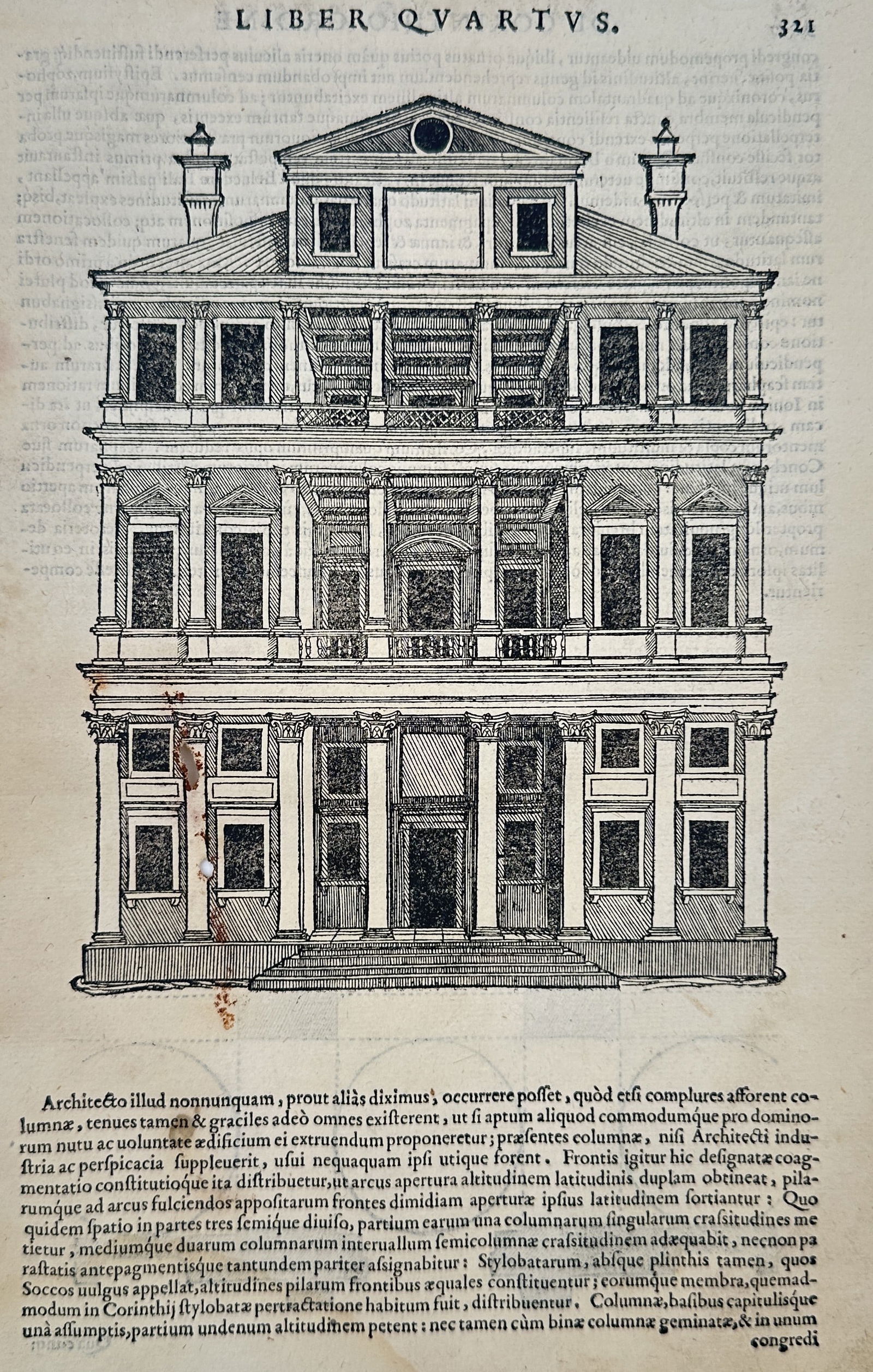 Sebastiano Serlio (1475–1554) – Renaissance Palace Facade – Illustration (1569) (1 of 2)