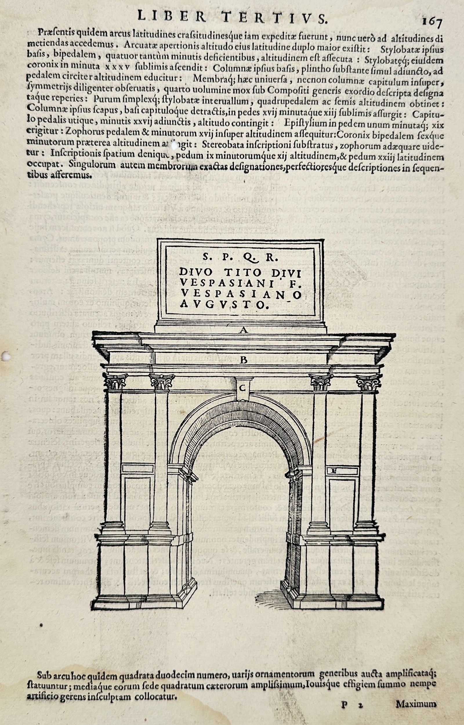 Sebastiano Serlio (1475–1554) – Triumphal Arch of Titus – Illustration (1569) (1 of 2)