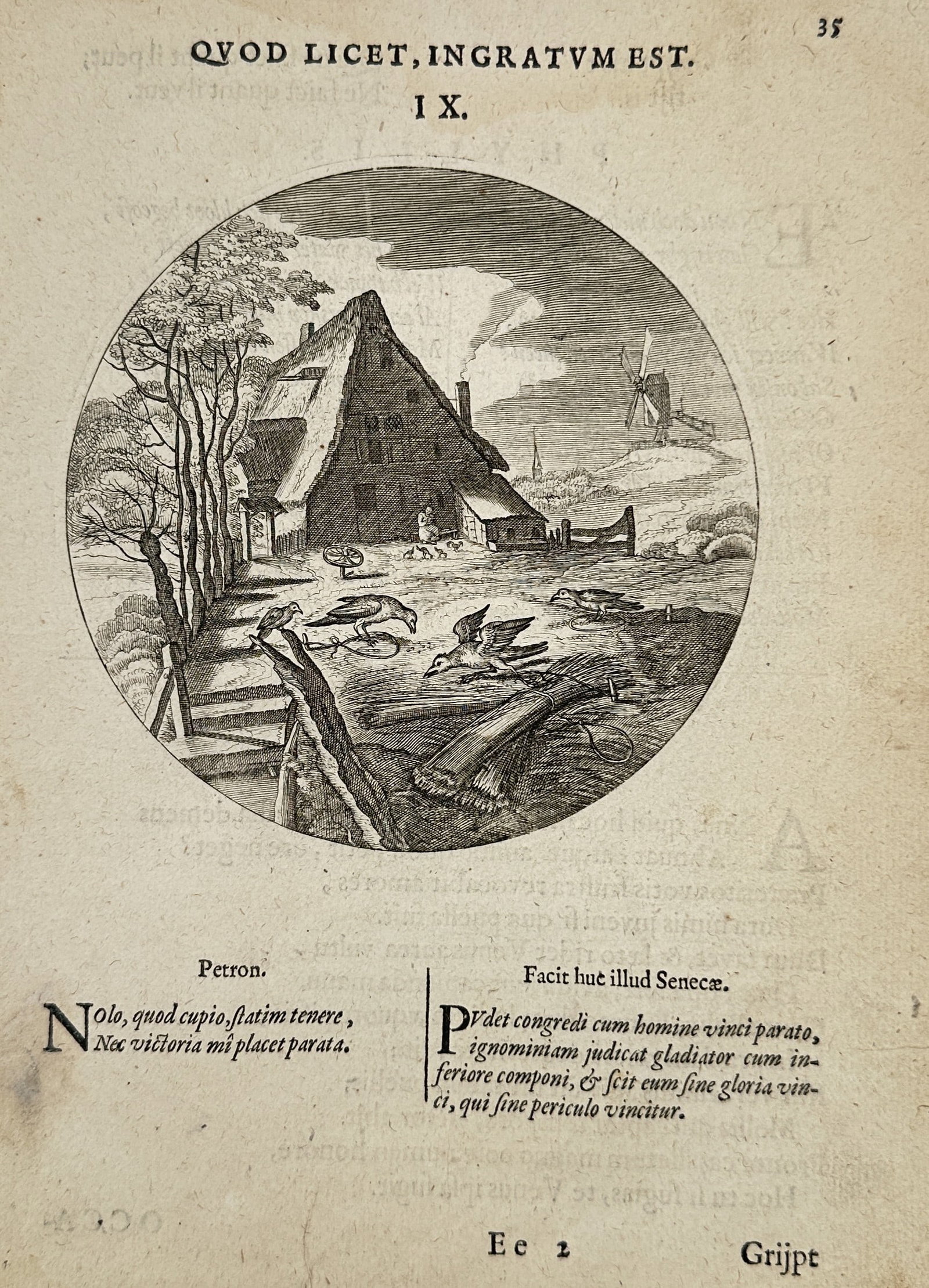 Jacob Cats – Quod Licet, Ingratum Est – Woodcut (1632) (1 of 2)