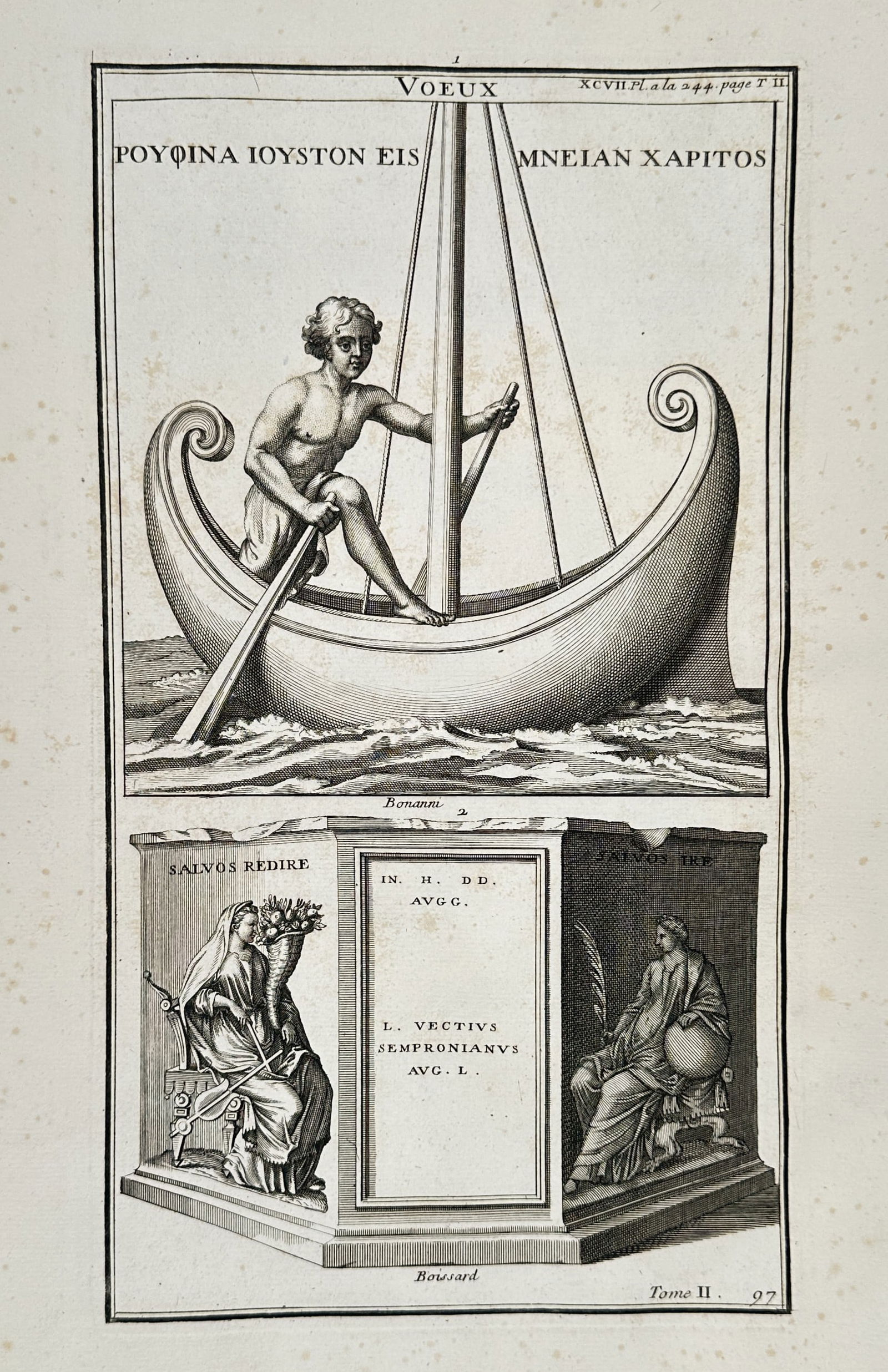 Bernard de Montfaucon (1655–1741) – Ancient Votive Monuments and Altar – Engraving (1722) (1 of 2)