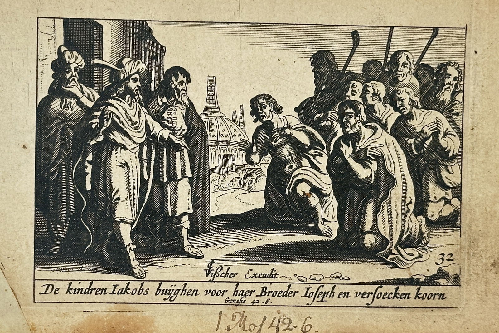 Pieter Hendriksz. Schut (1618–1660) – Abigail Meeting David – Engraving (1659) (1 of 2)