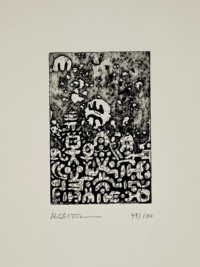 Roberto Altman (1942–2023) – Lettrist Composition – Etching (c. 1970) (1 of 3)