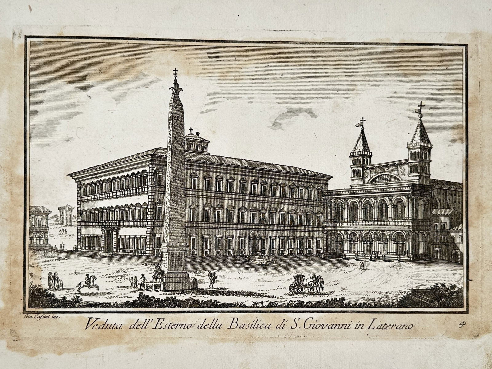 Giovanni Maria Cassini (1745–1824) – View of the Exterior of the Basilica of Saint John Lateran (1 of 2)